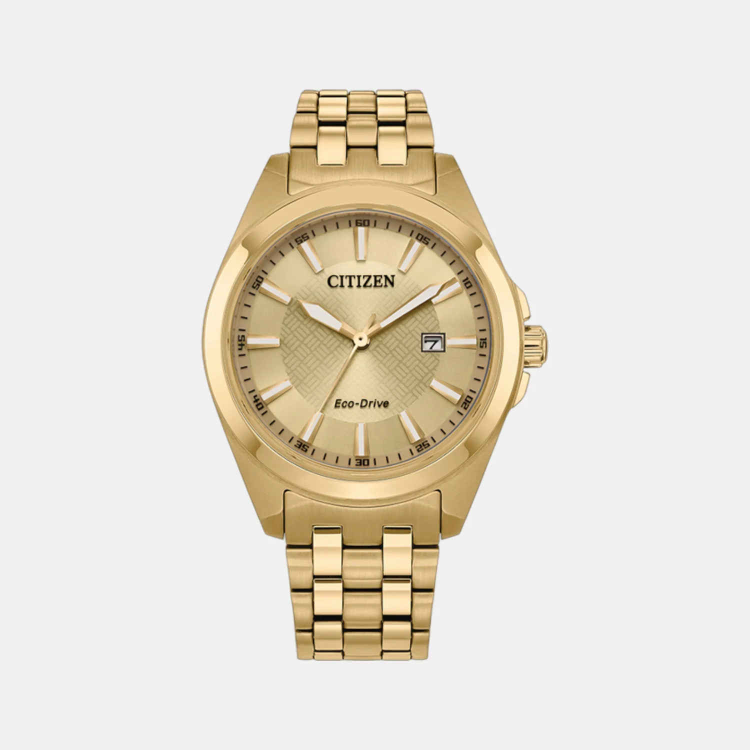 Eco-Drive Men Eco-Drive Champagne Dial Analog Stainless Steel Watch BM7532-54P