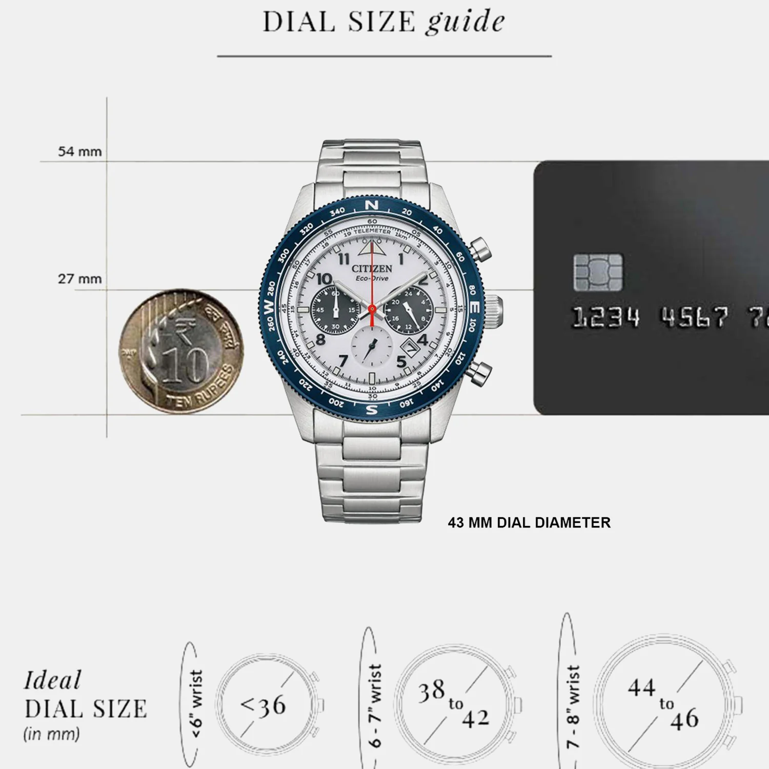Eco-Drive Men Eco-Drive White Dial Chronograph Stainless Steel Watch CA4554-84H - Image 5