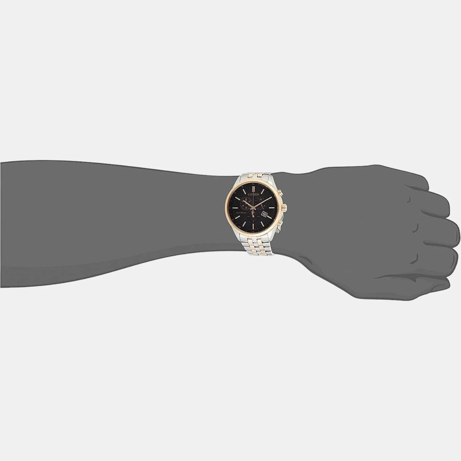 Eco-Drive Men Quartz Black Dial Chronograph Stainless Steel Watch AT2144-54E - Image 6