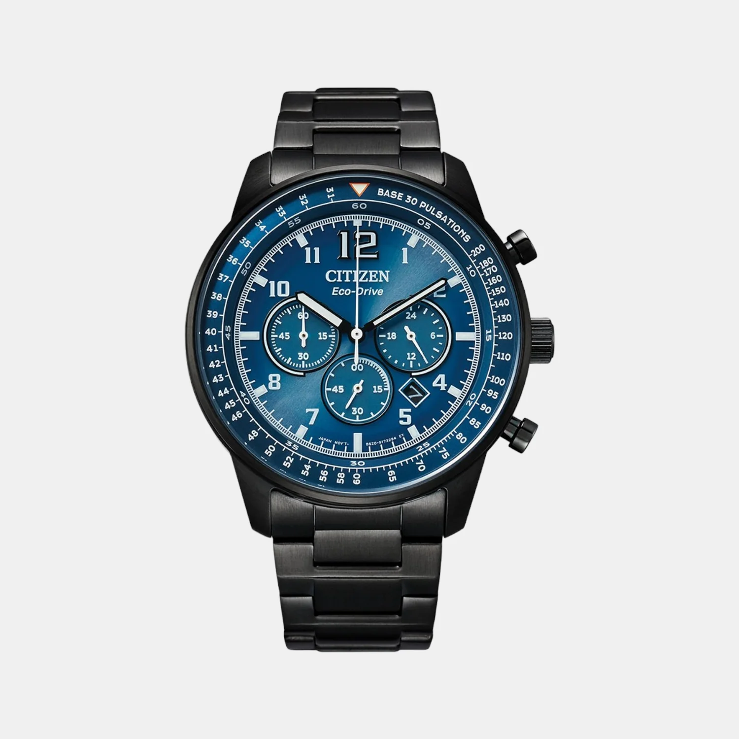 Eco-Drive Men Quartz Blue Dial Chronograph Stainless Steel Watch CA4505-80L - Image 2