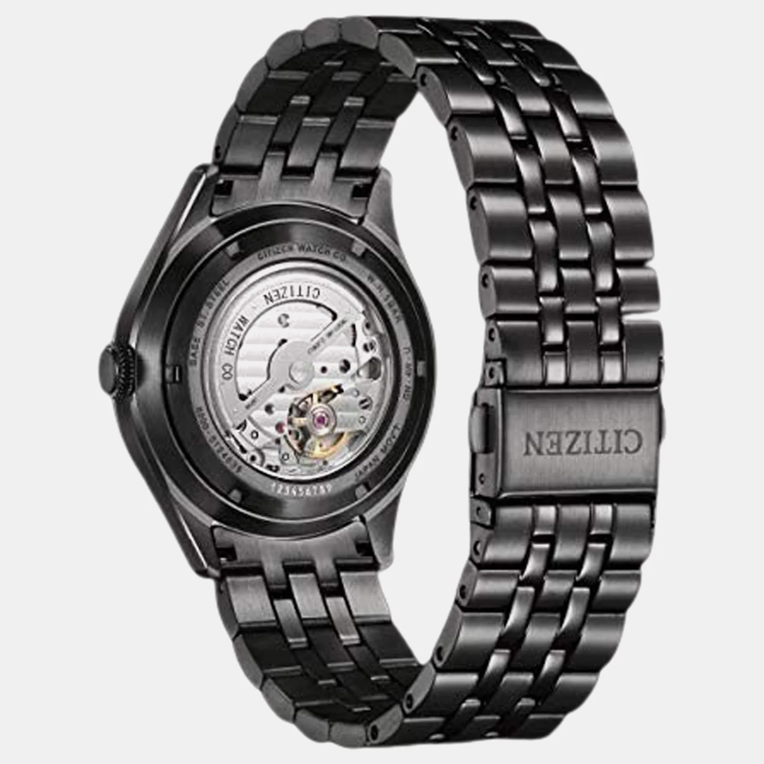 Mechanical Men Automatic Black Dial Analog Stainless Steel Watch NH8395-77E - Image 4