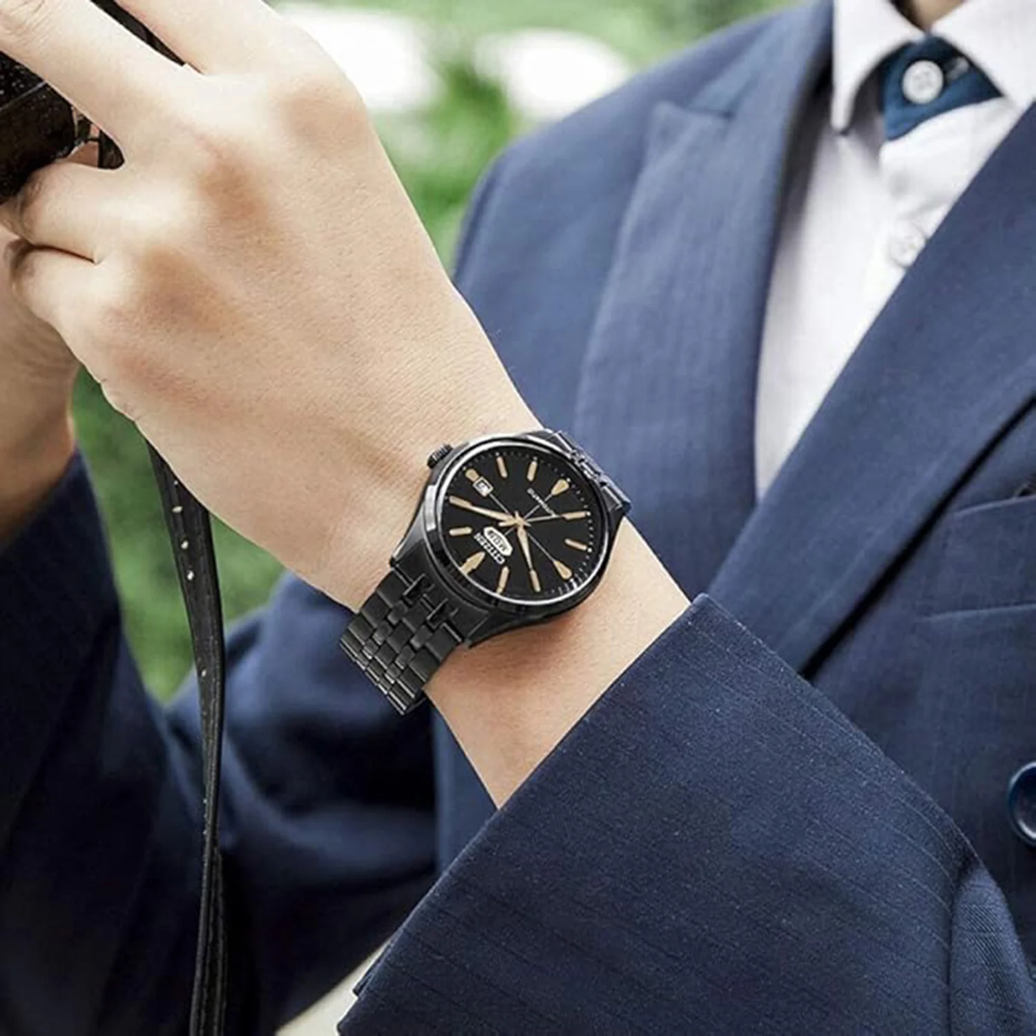 Mechanical Men Automatic Black Dial Analog Stainless Steel Watch NH8395-77E - Image 8