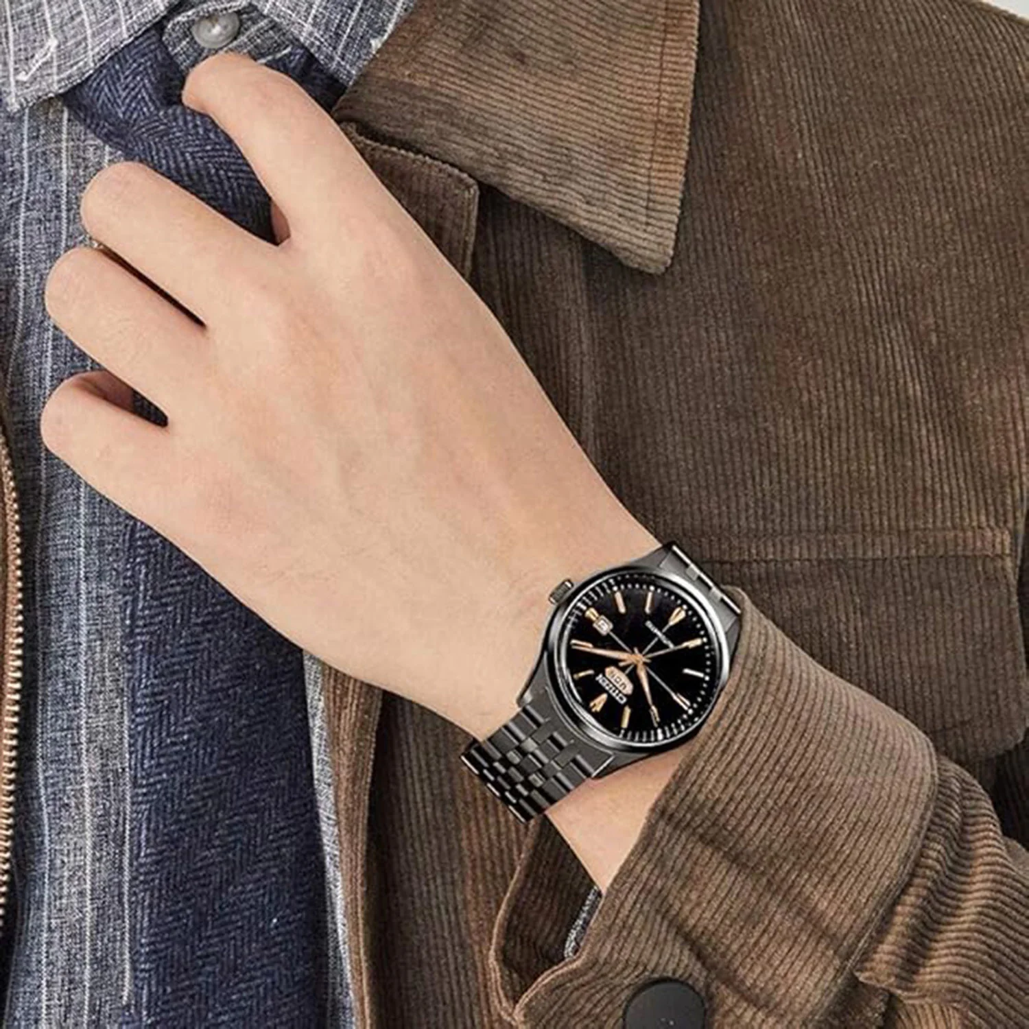 Mechanical Men Automatic Black Dial Analog Stainless Steel Watch NH8395-77E - Image 9