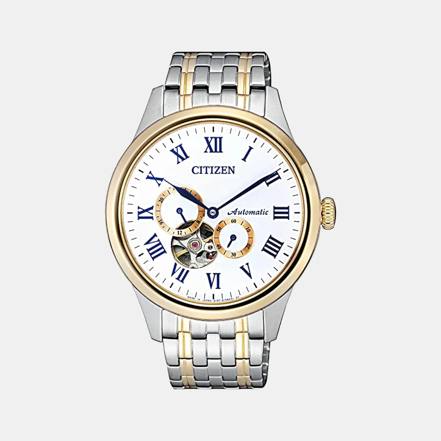 Men Automatic Gold Dial Chronograph Stainless Steel Watch NP1026-86A