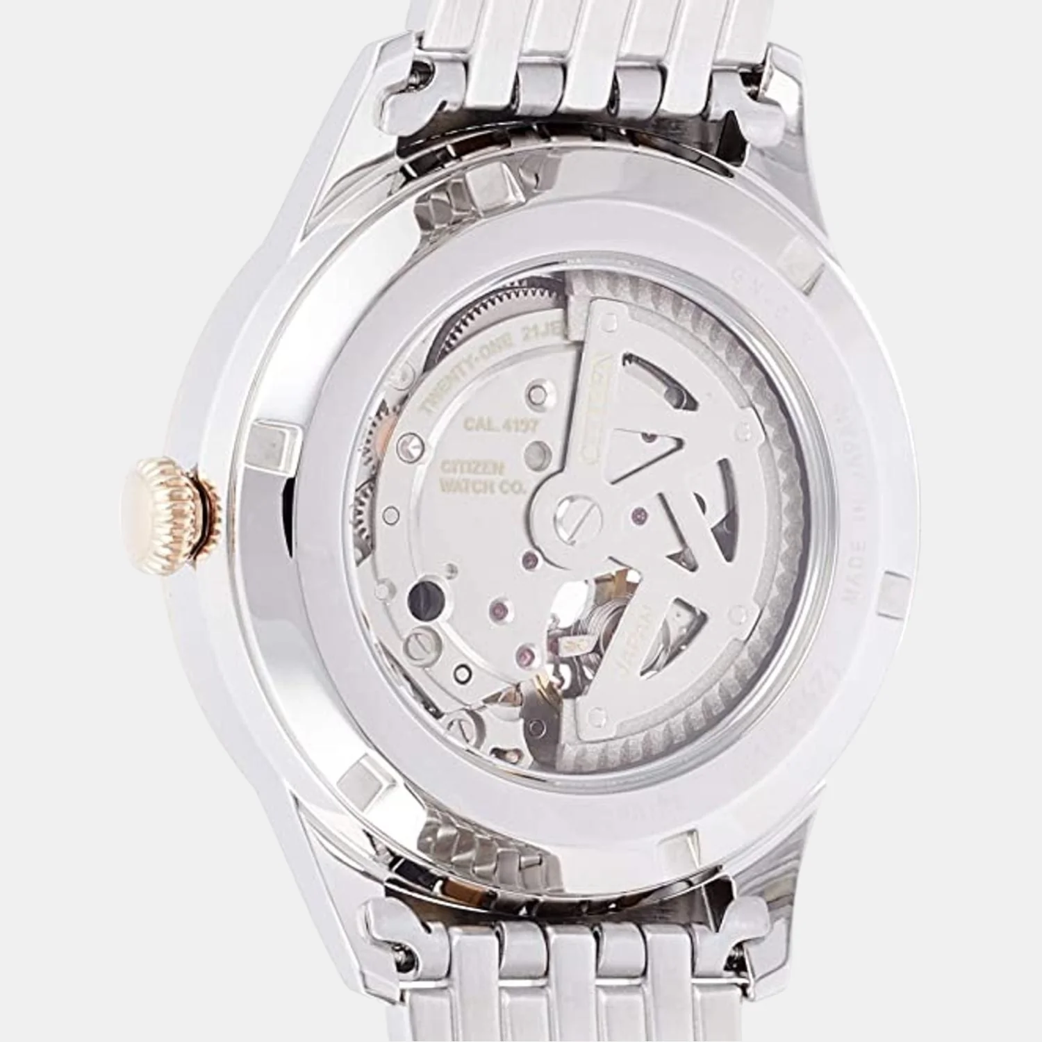 Men Automatic Gold Dial Chronograph Stainless Steel Watch NP1026-86A - Image 2
