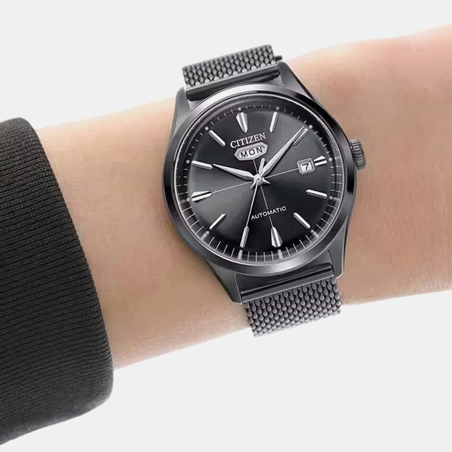 Men Automatic Black Dial Analog Stainless Steel Watch NH8397-80H - Image 6