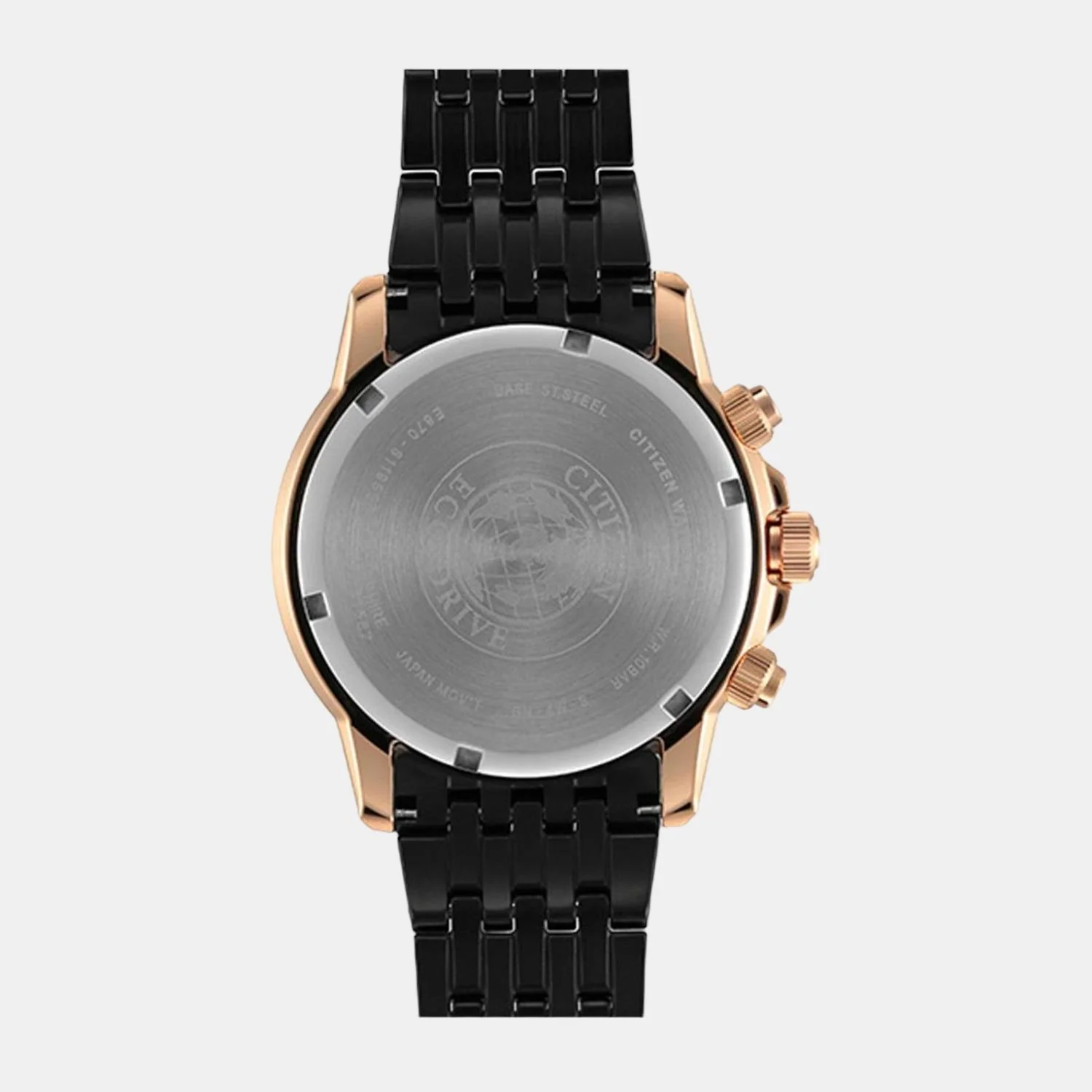 Men Eco-Drive Black Dial Chronograph Stainless Steel Watch BL8156-80E - Image 3