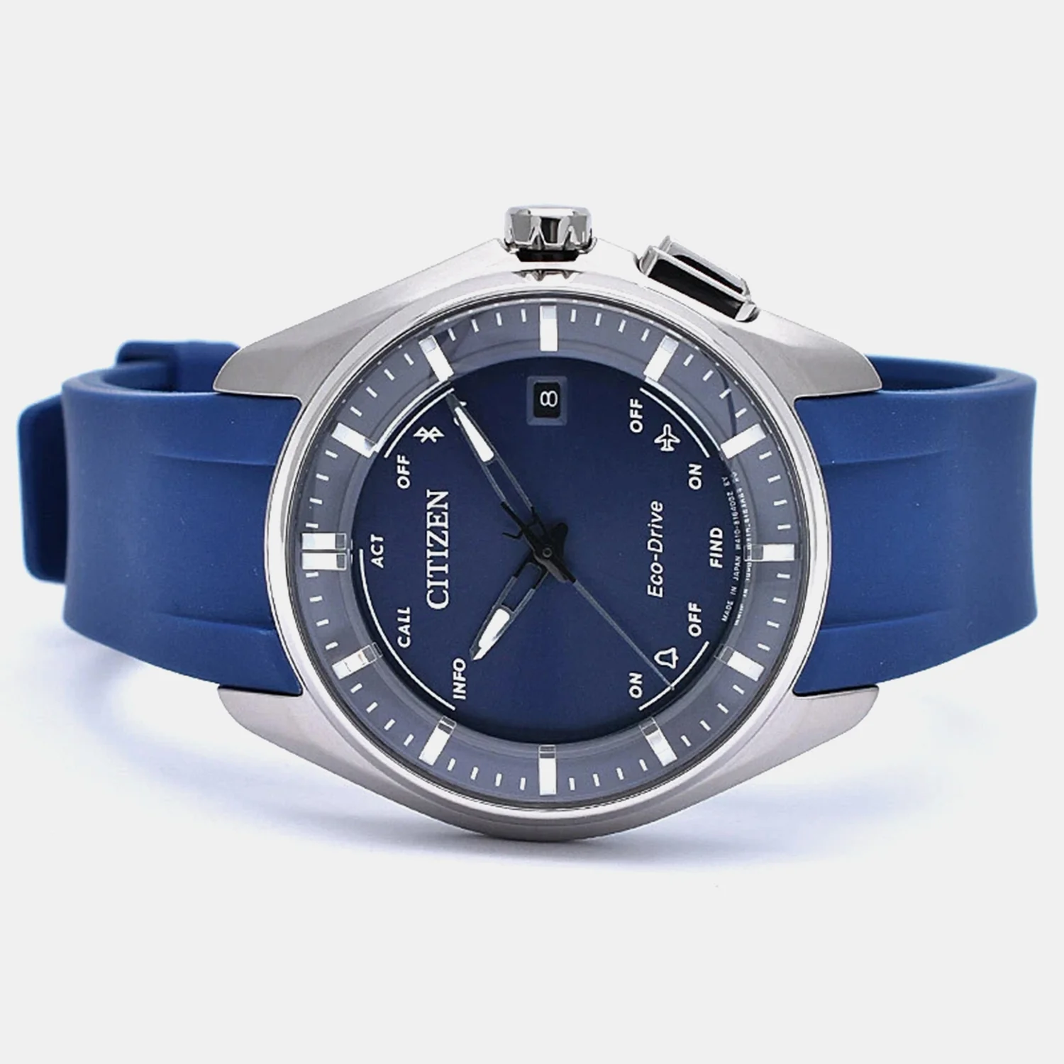 Men Eco-Drive Blue Dial Analog Rubber Watch BZ4000-07L - Image 5