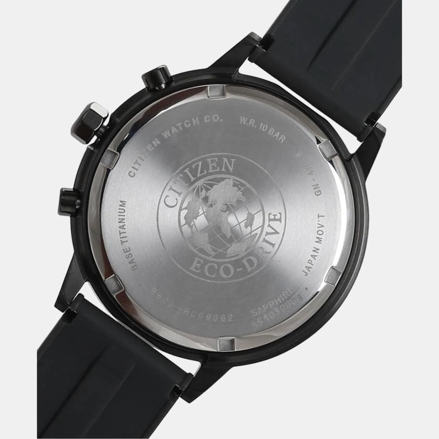 Men Eco-Drive Grey Dial Chronograph Rubber Watch CA4405-17H - Image 4