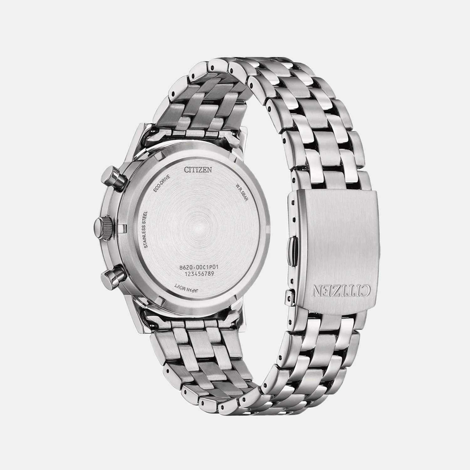 Men Eco-Drive White Dial Chronograph Stainless Steel Watch CA4630-53A - Image 4