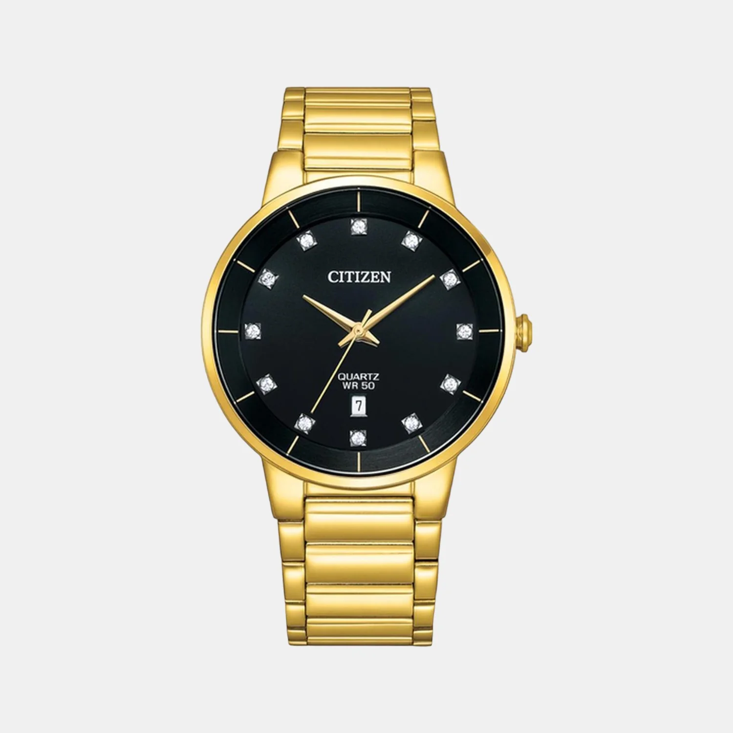 Men Quartz Black Dial Analog Stainless Steel Watch BI5019-54E