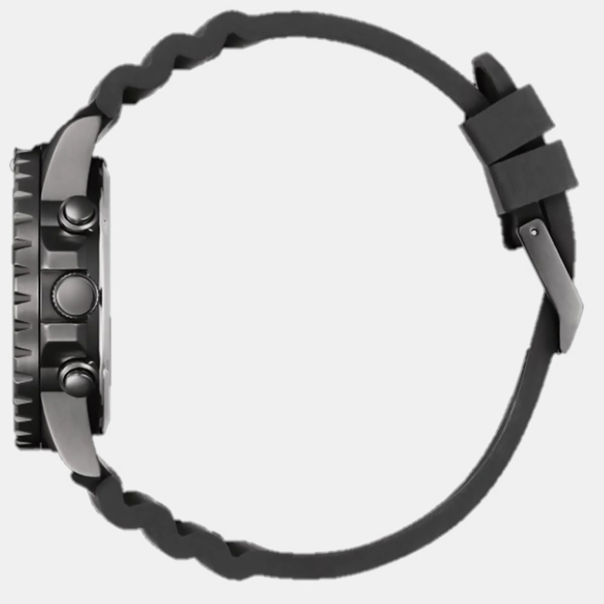 Men Quartz Black Dial Chronograph Silicone Watch AI7005-12E - Image 2