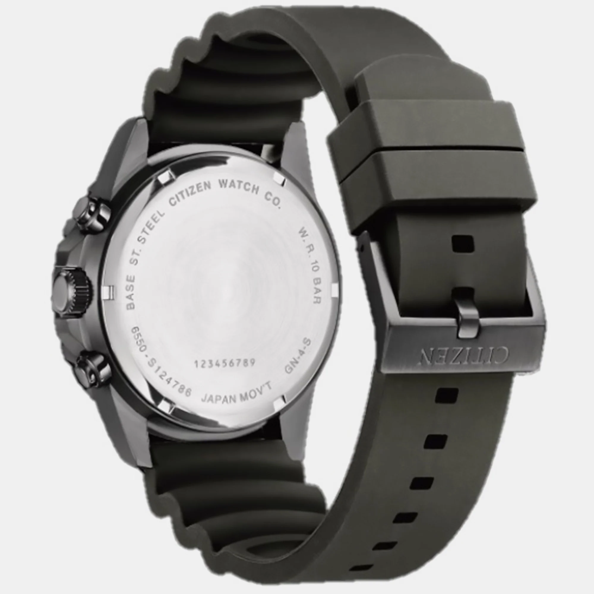 Men Quartz Black Dial Chronograph Silicone Watch AI7005-12E - Image 3
