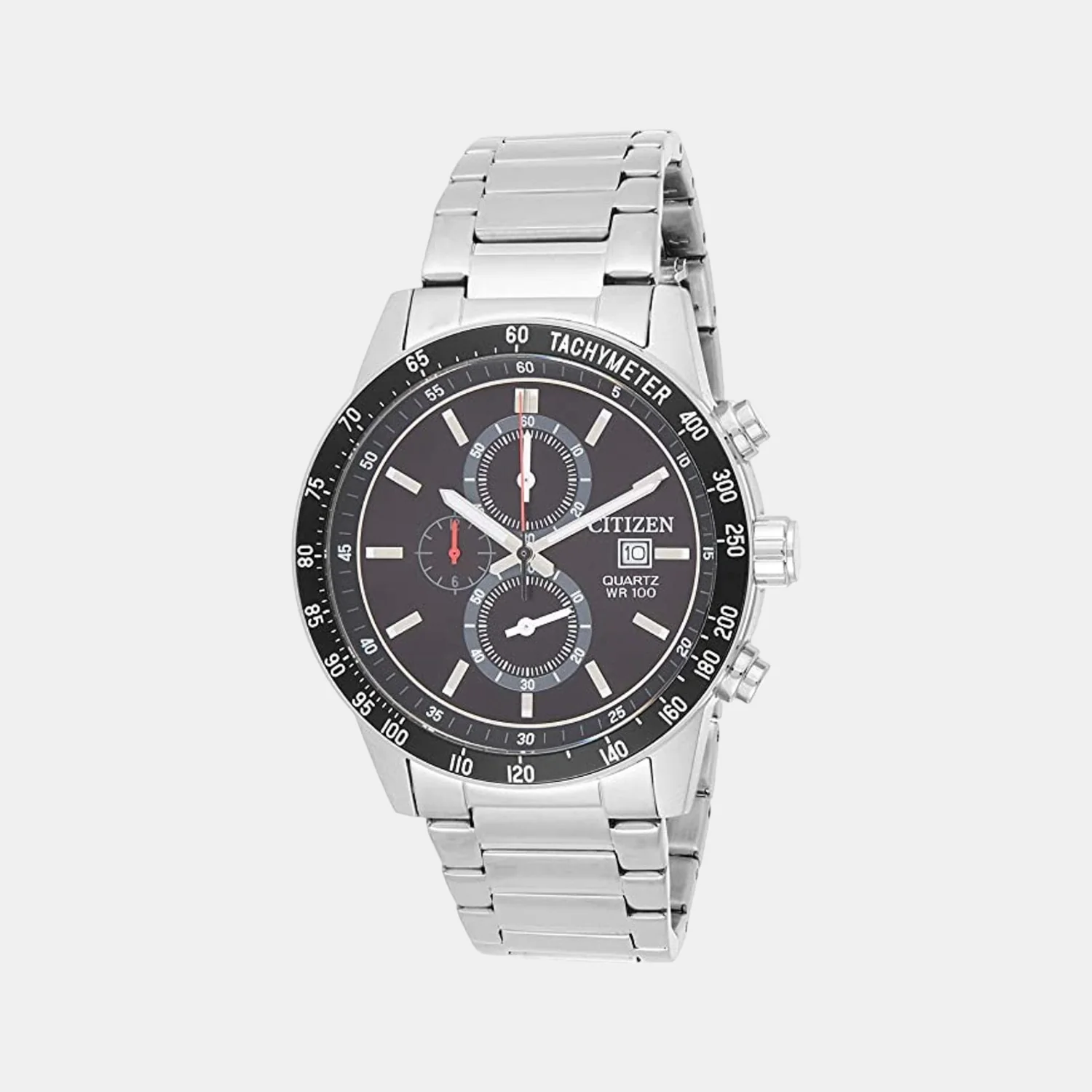Men Quartz Black Dial Chronograph Stainless Steel Watch AN3600-59E