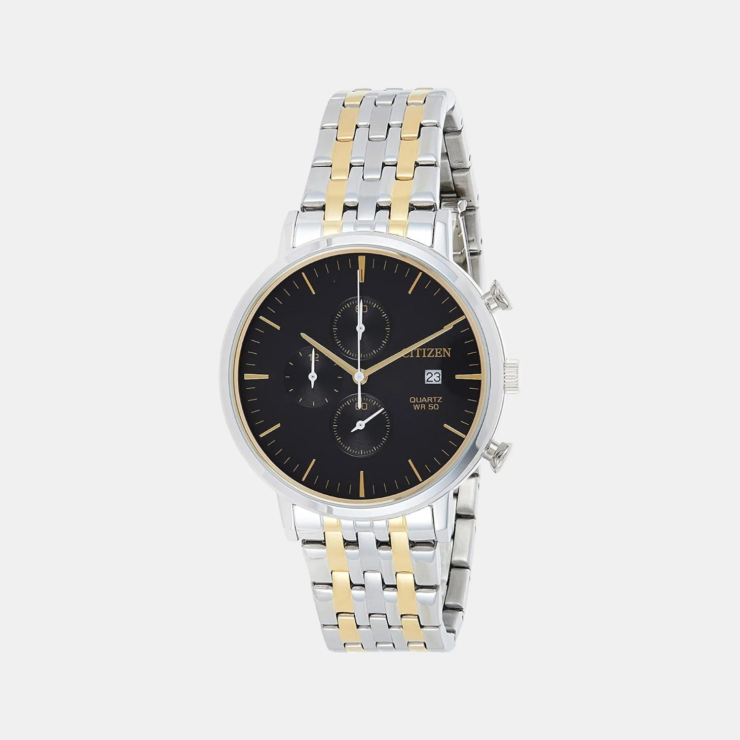 Men Quartz Black Dial Chronograph Stainless Steel Watch AN3614-54E