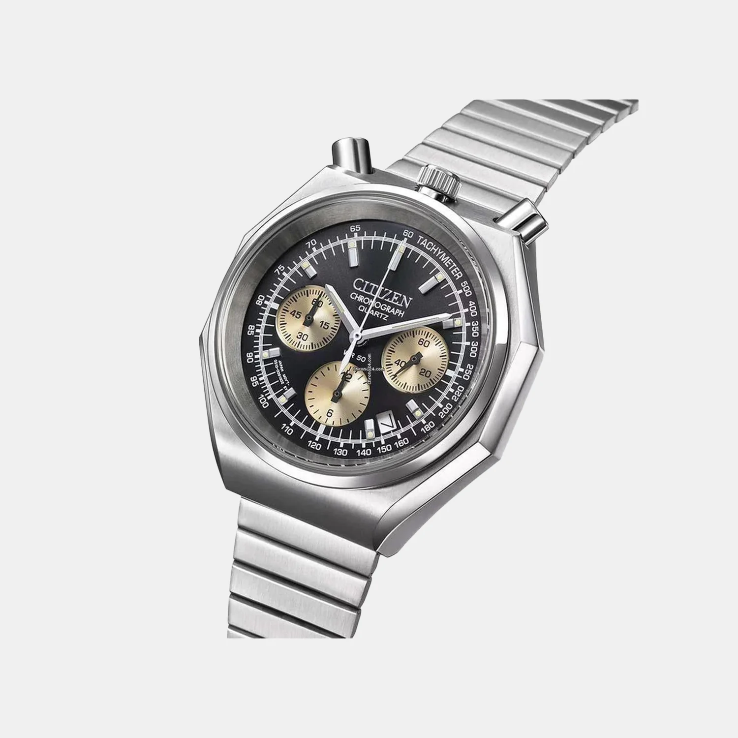 Tsuno  Men Quartz Black Dial Chronograph Steel Watch AN3700-54E - Image 2