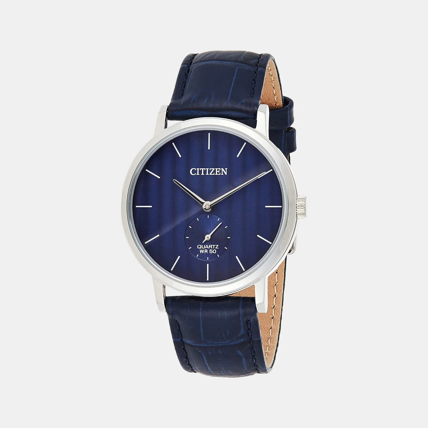 Men Quartz Blue Dial Analog Leather Watch BE9170-05L