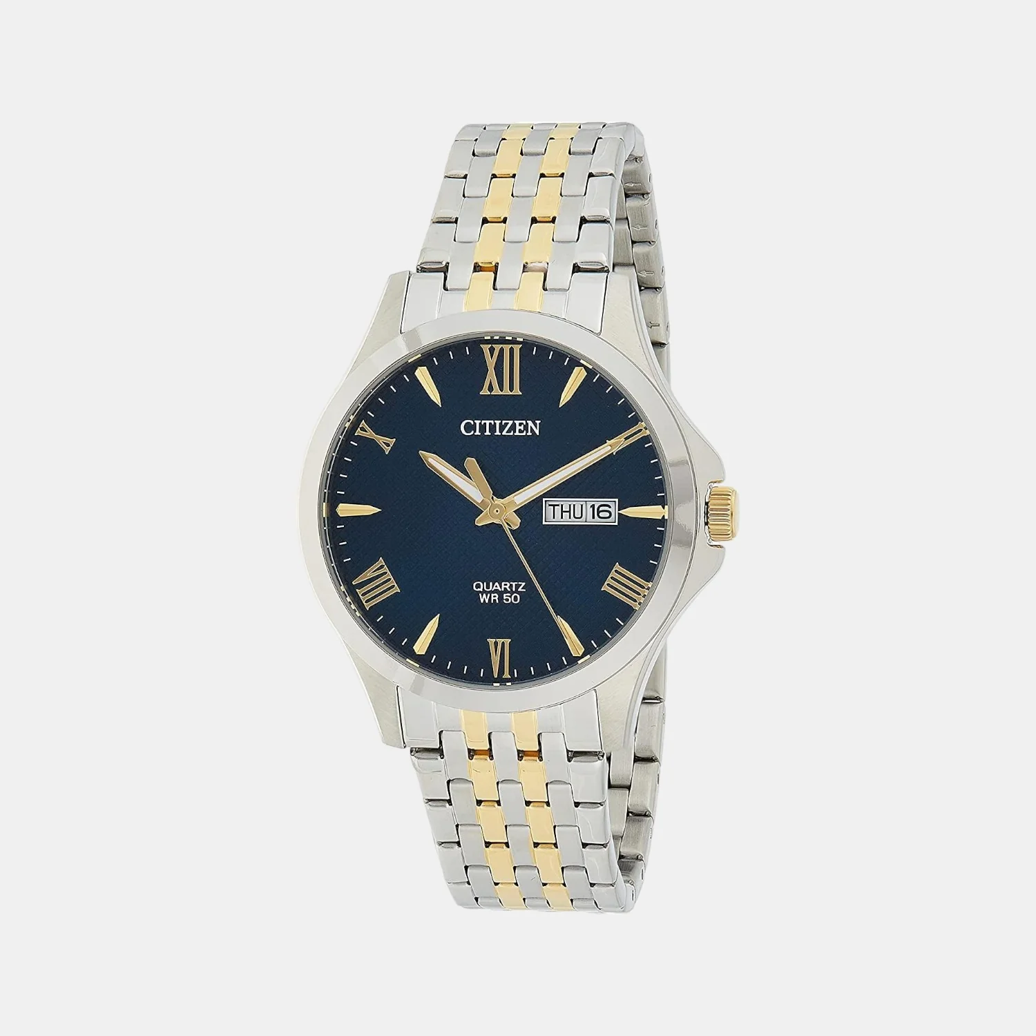 Men Quartz Blue Dial Analog Stainless Steel Watch BF2024-50L