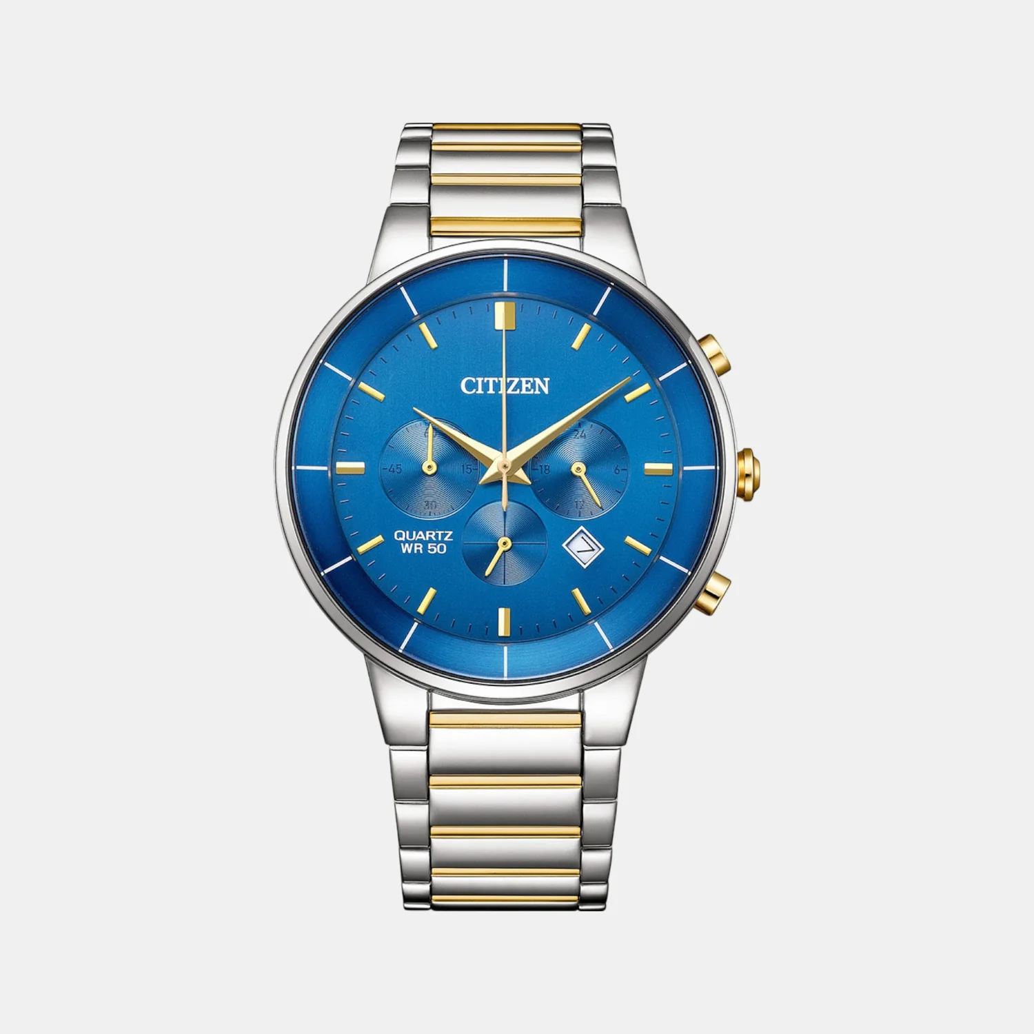 Men Quartz Blue Dial Chronograph Stainless Steel Watch AN8224-51L - Image 2
