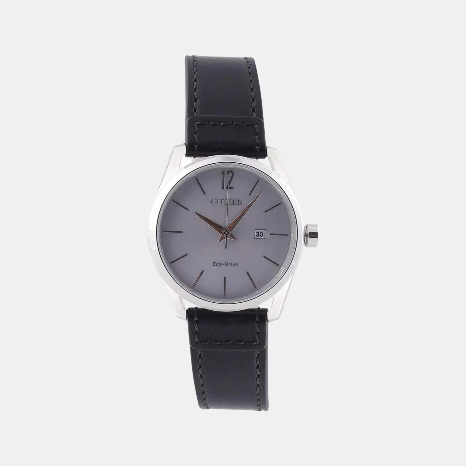 Men Quartz White Dial Analog Leather Watch BM7411-16A