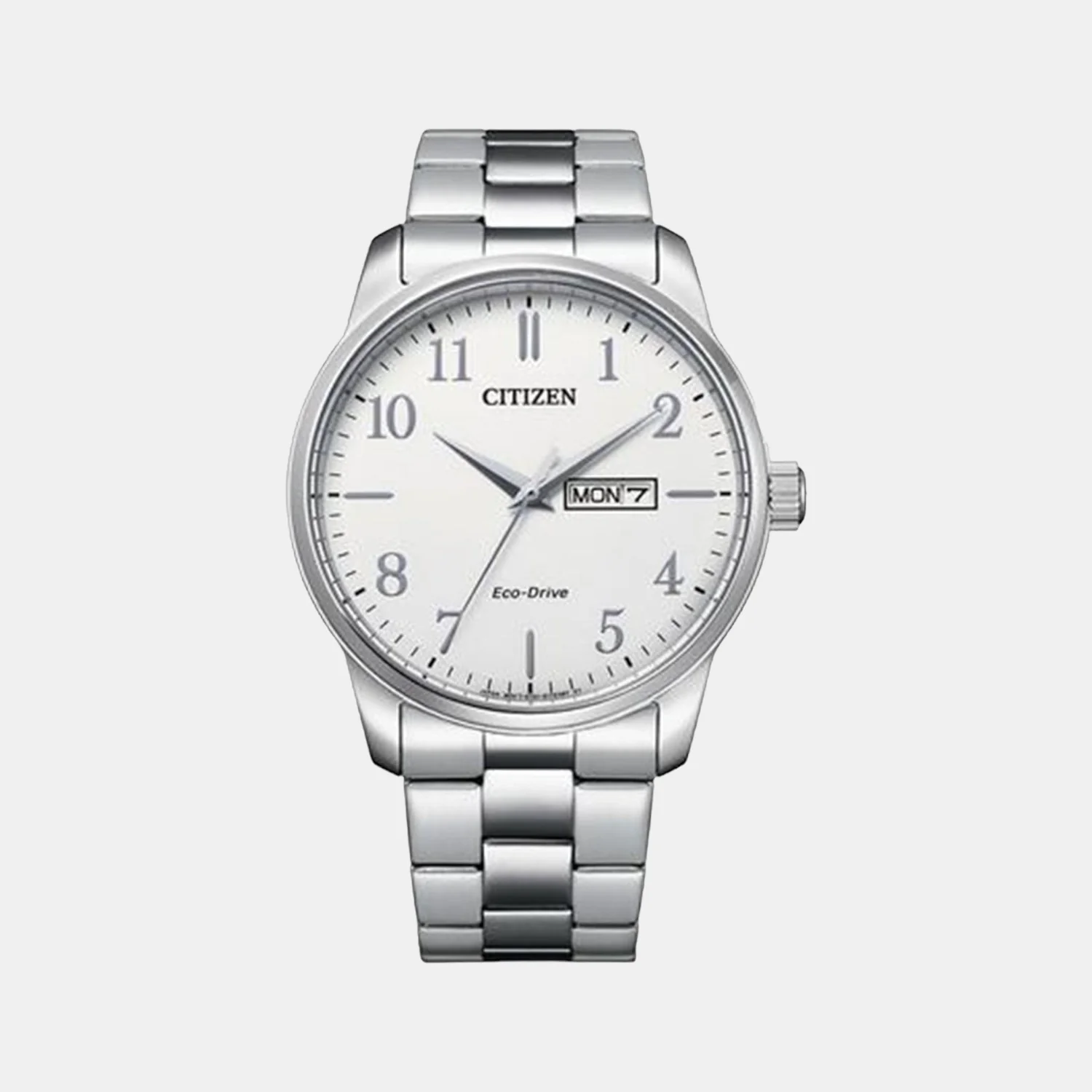 Men Quartz White Dial Analog Stainless Steel Watch BM8550-81A