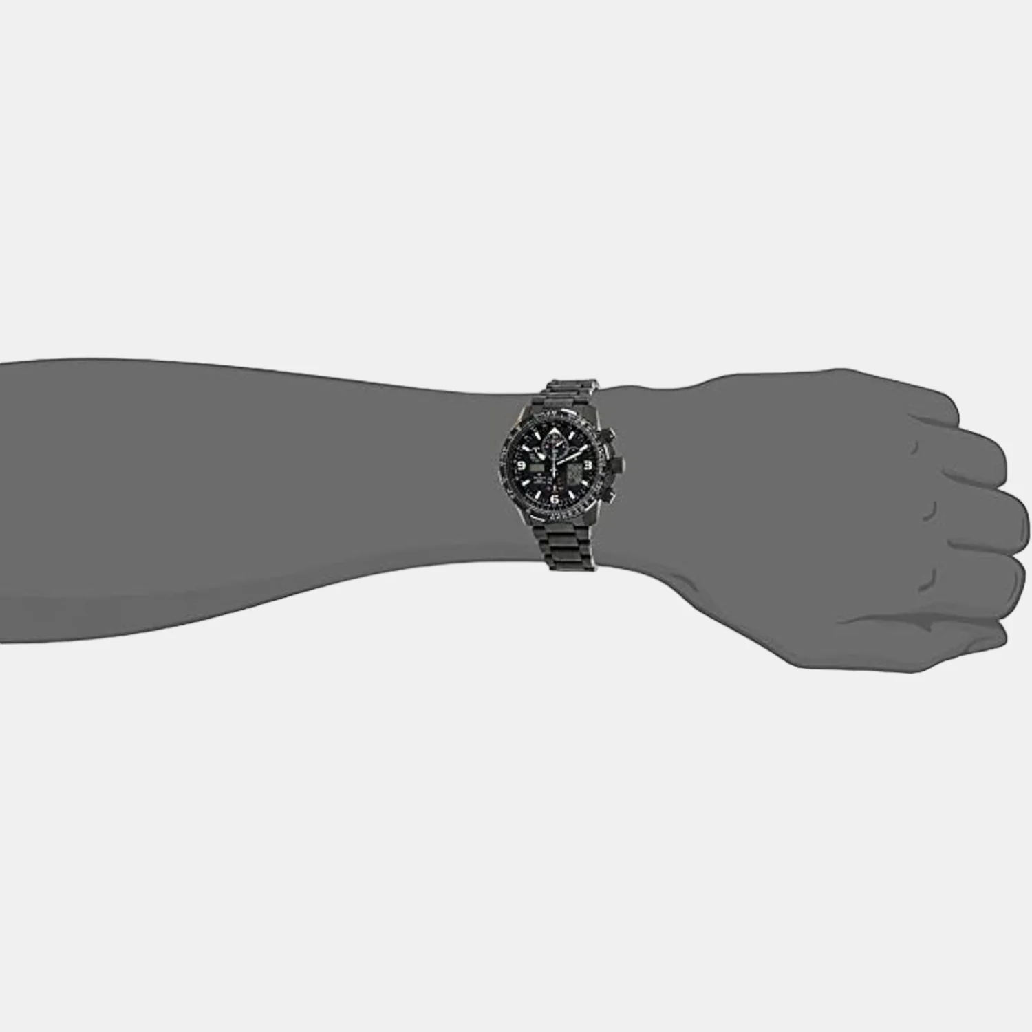 Promaster Men Eco-Drive Black Dial Chronograph Stainless Steel Watch JY8085-81E - Image 4