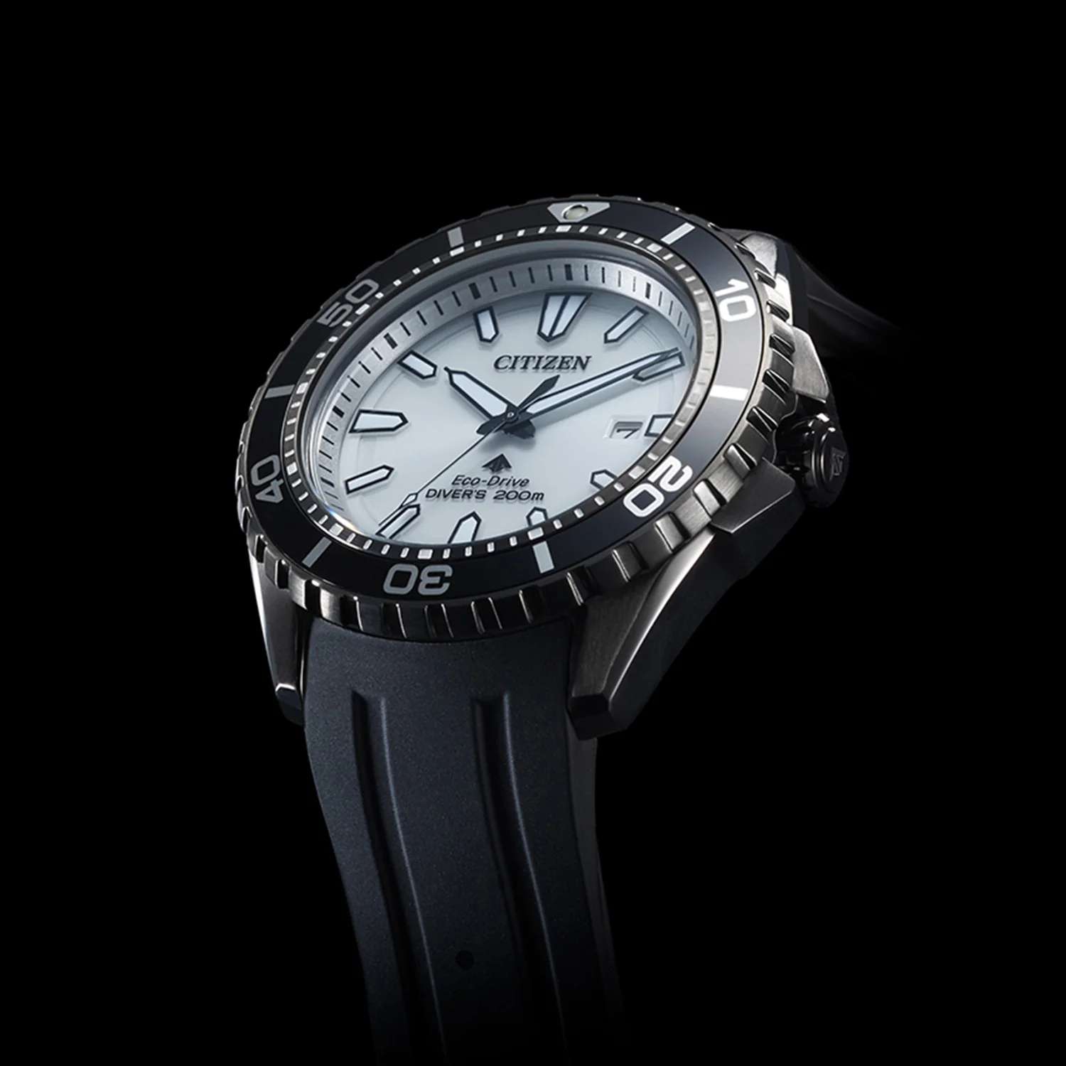 Promaster Men Eco-Drive White Dial Analog Silicone Watch BN0197-08A - Image 2
