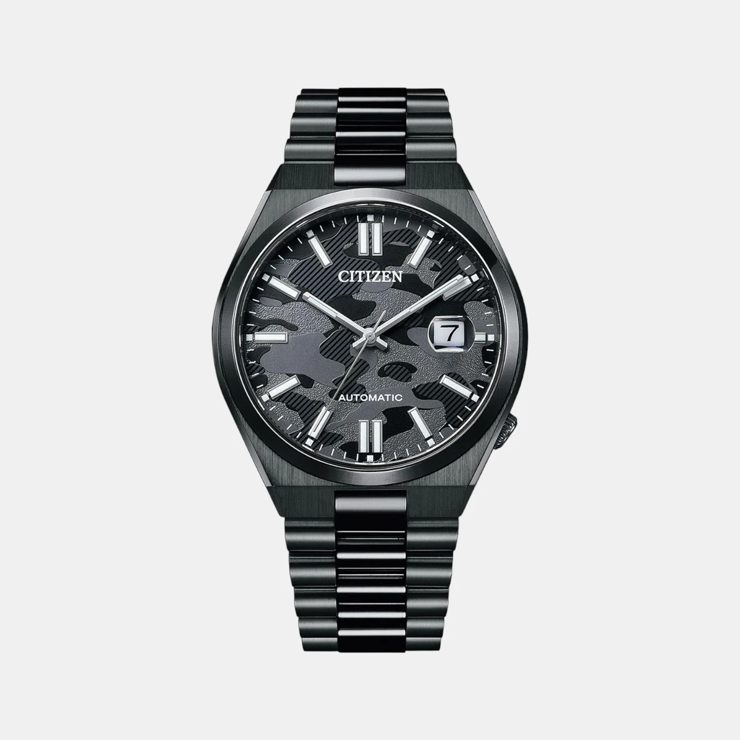 Tsuyosa Men Automatic Black Dial Analog Stainless Steel Watch NJ0155-87E