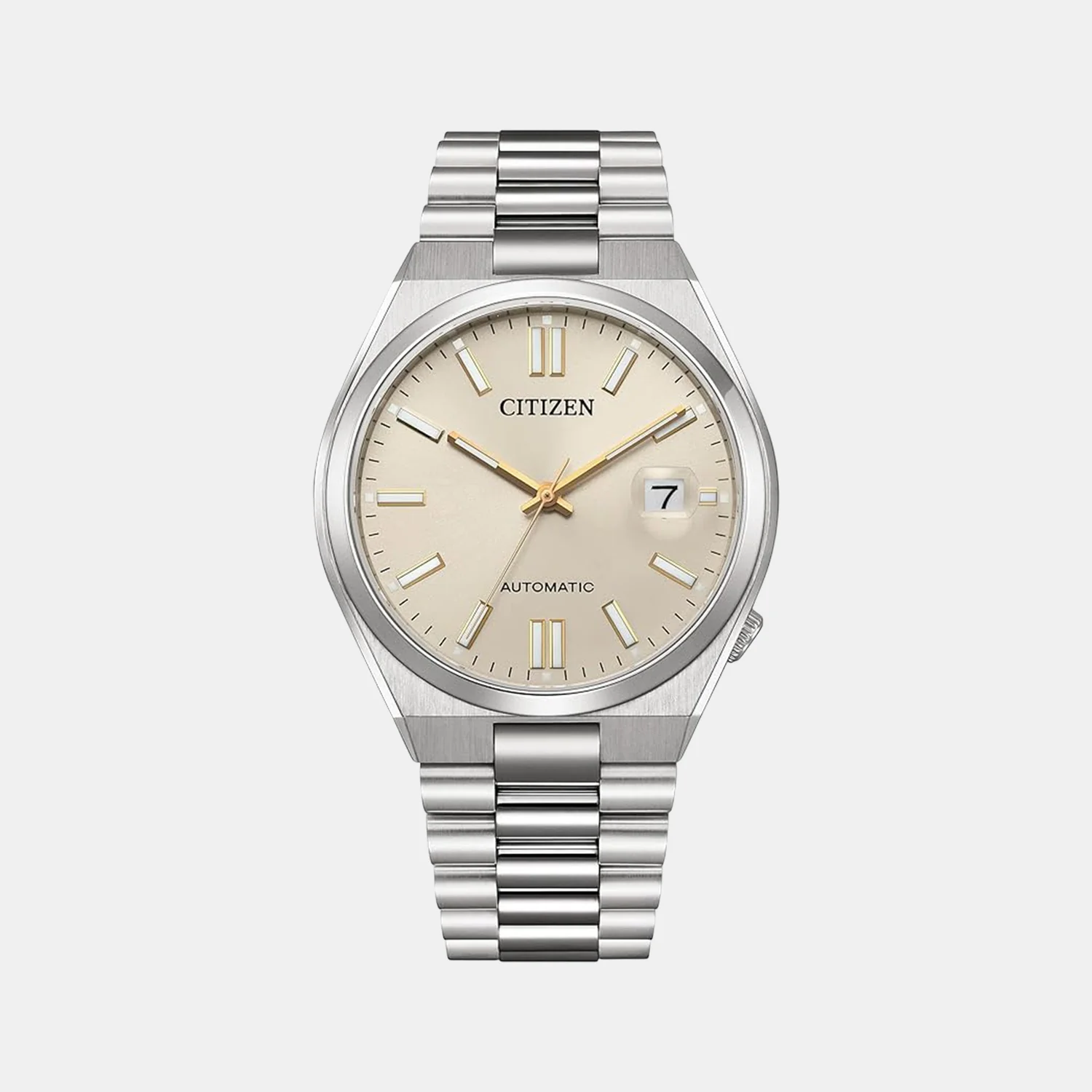 Tsuyosa Men Automatic Cream Dial Analog Stainless Steel Watch NJ0151-88W