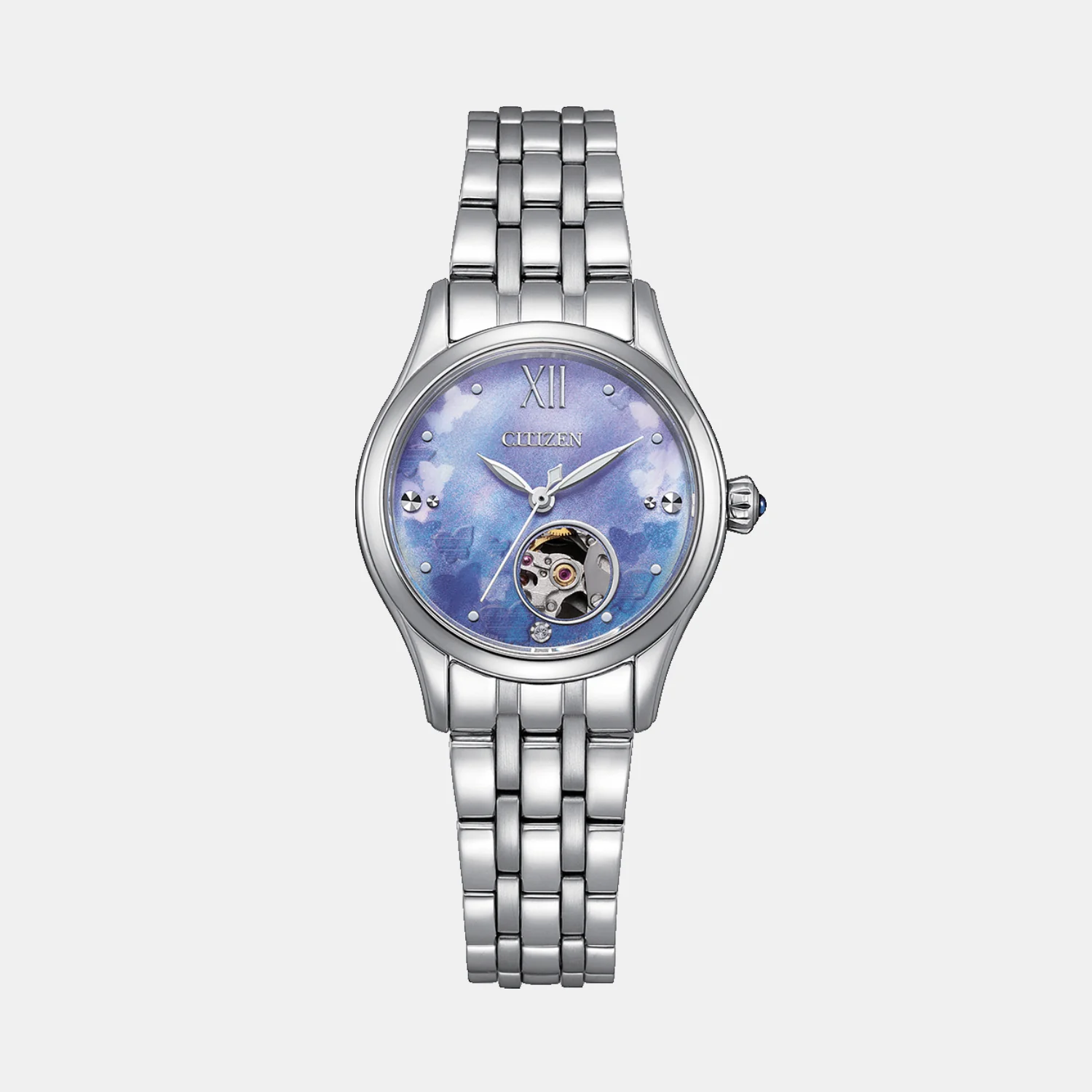 Women Automatic Light Blue Dial Analog Stainless Steel Watch PR1040-88N - Image 2