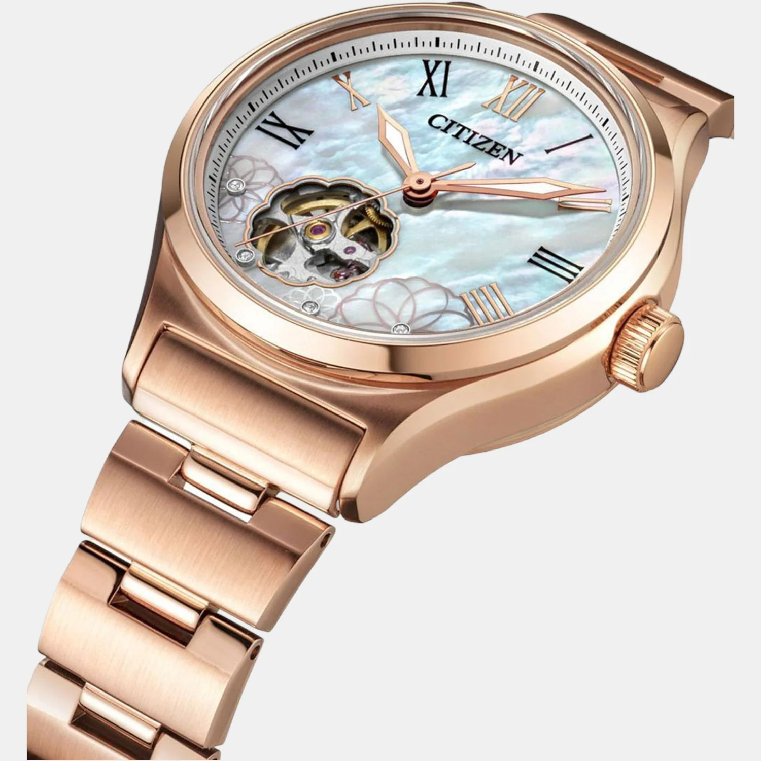 Women Automatic White Dial Analog Stainless Steel Watch PC1007-81D - Image 3