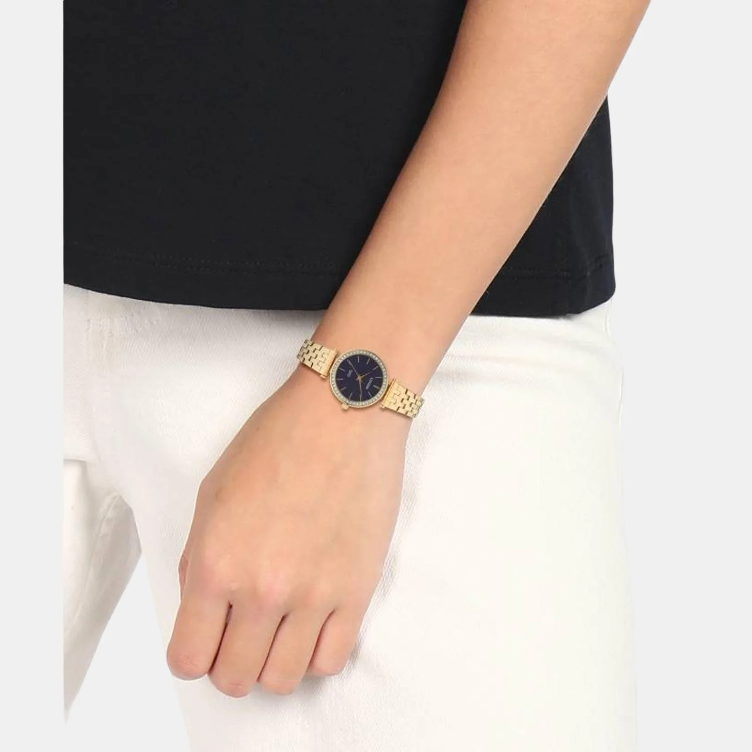 Women Quartz Blue Dial Analog Stainless Steel Watch ER0213-57L - Image 4