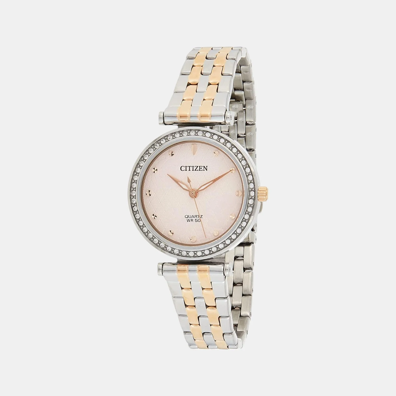 Women Quartz Pink Dial Analog Stainless Steel Watch ER0218-53X