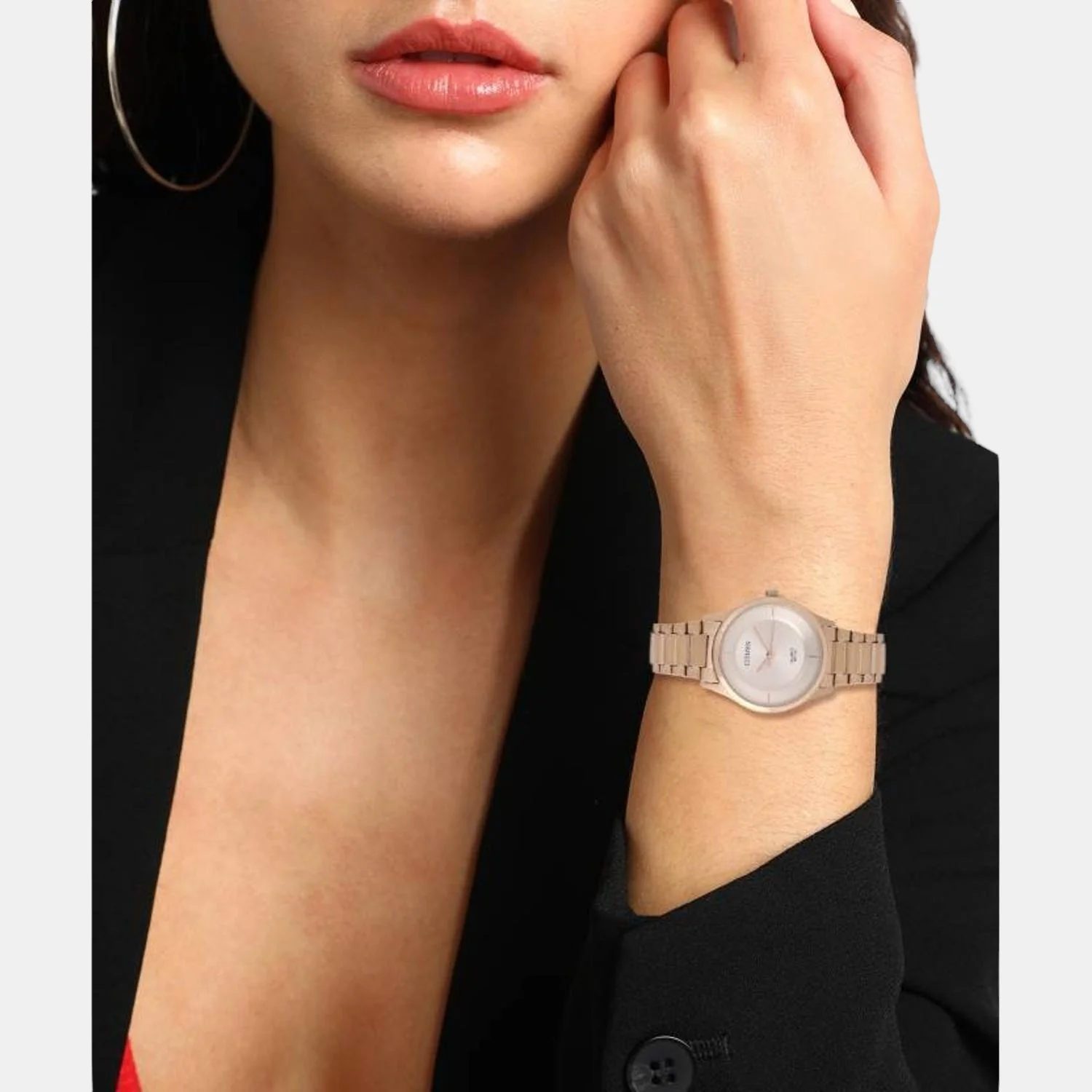 Women Quartz Rose Gold Dial Analog Stainless Steel Watch ER0205-80X - Image 4