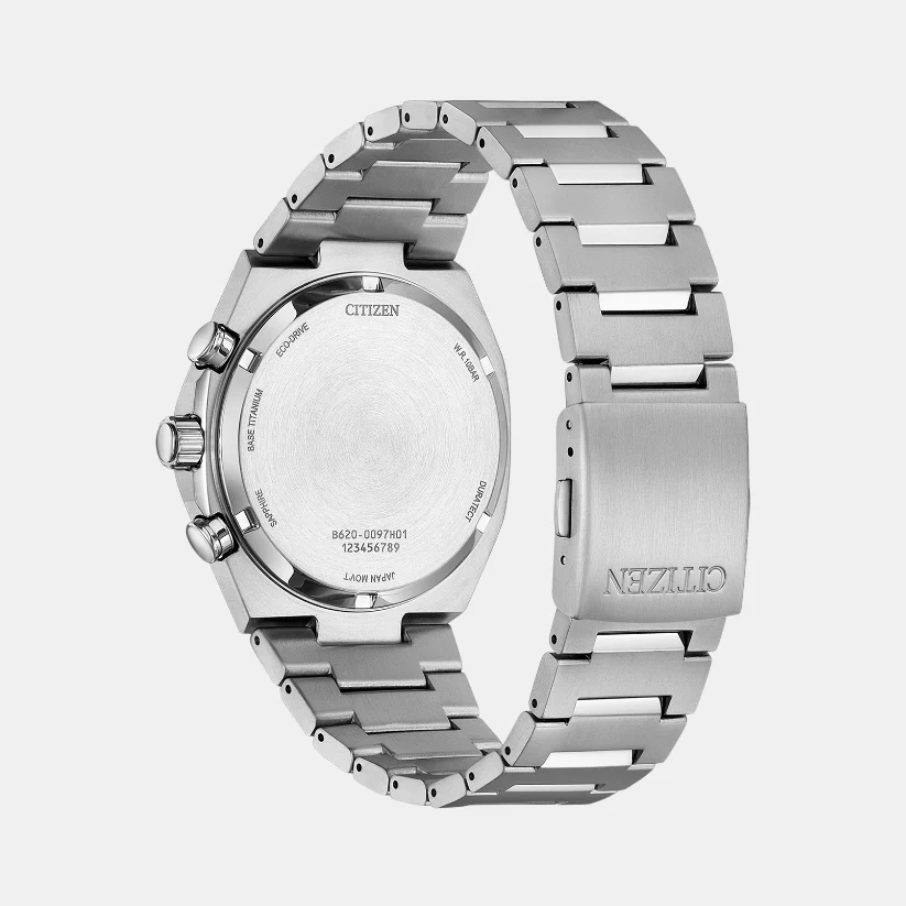 Zenshin Men Quartz White Dial Chronograph Titanium Watch CA4610-85A - Image 3