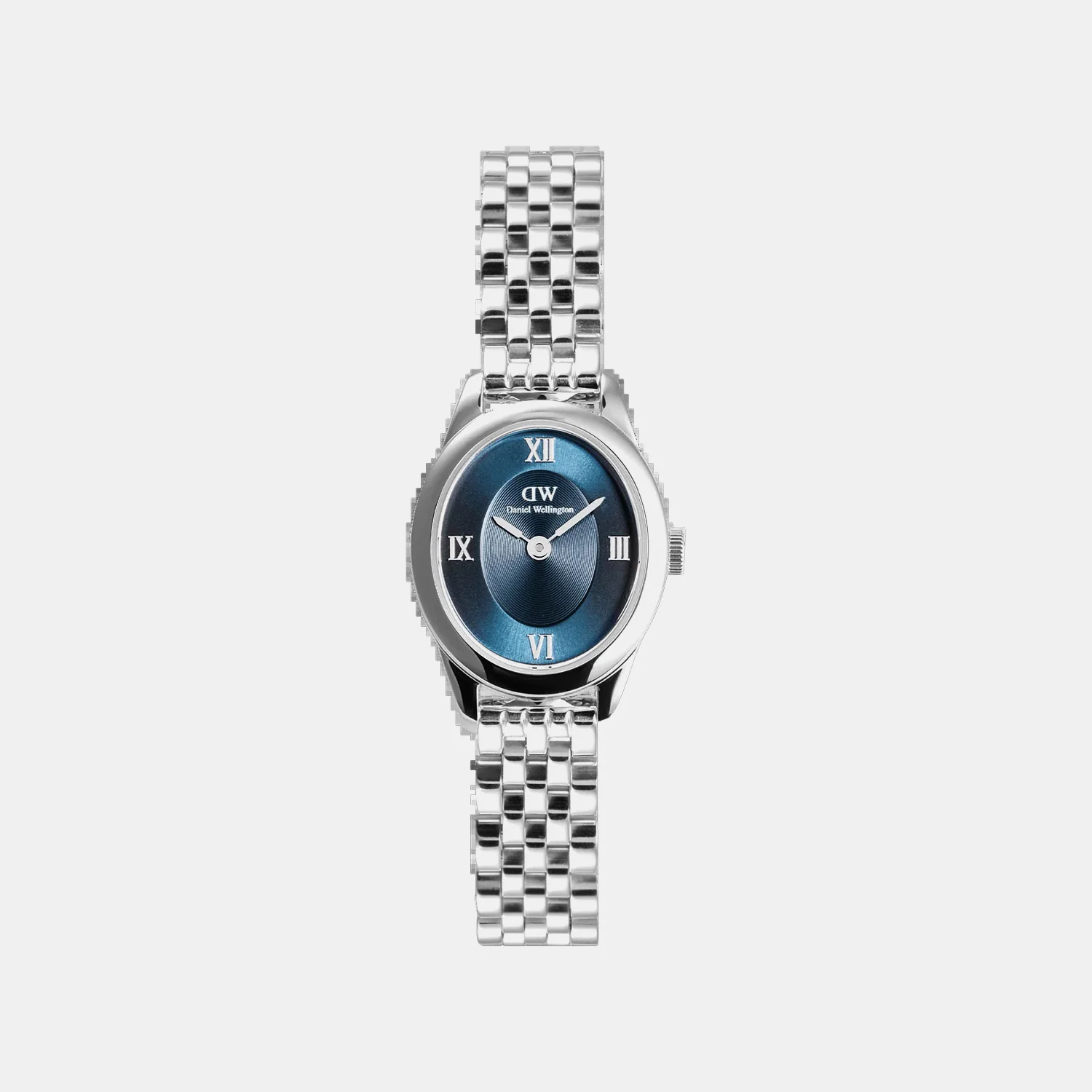Oval Mini Women Quartz Arctic Blue Dial Analog Stainless Steel Watch DW00100807K