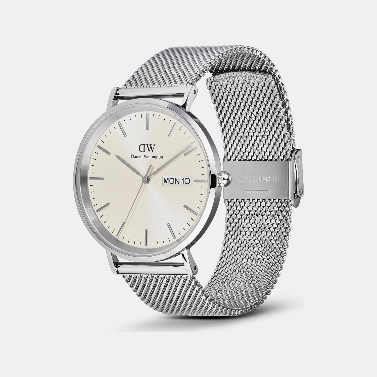 Classic Day Date Men Quartz Champagne Dial Analog Stainless Steel Watch DW00100828K - Image 4