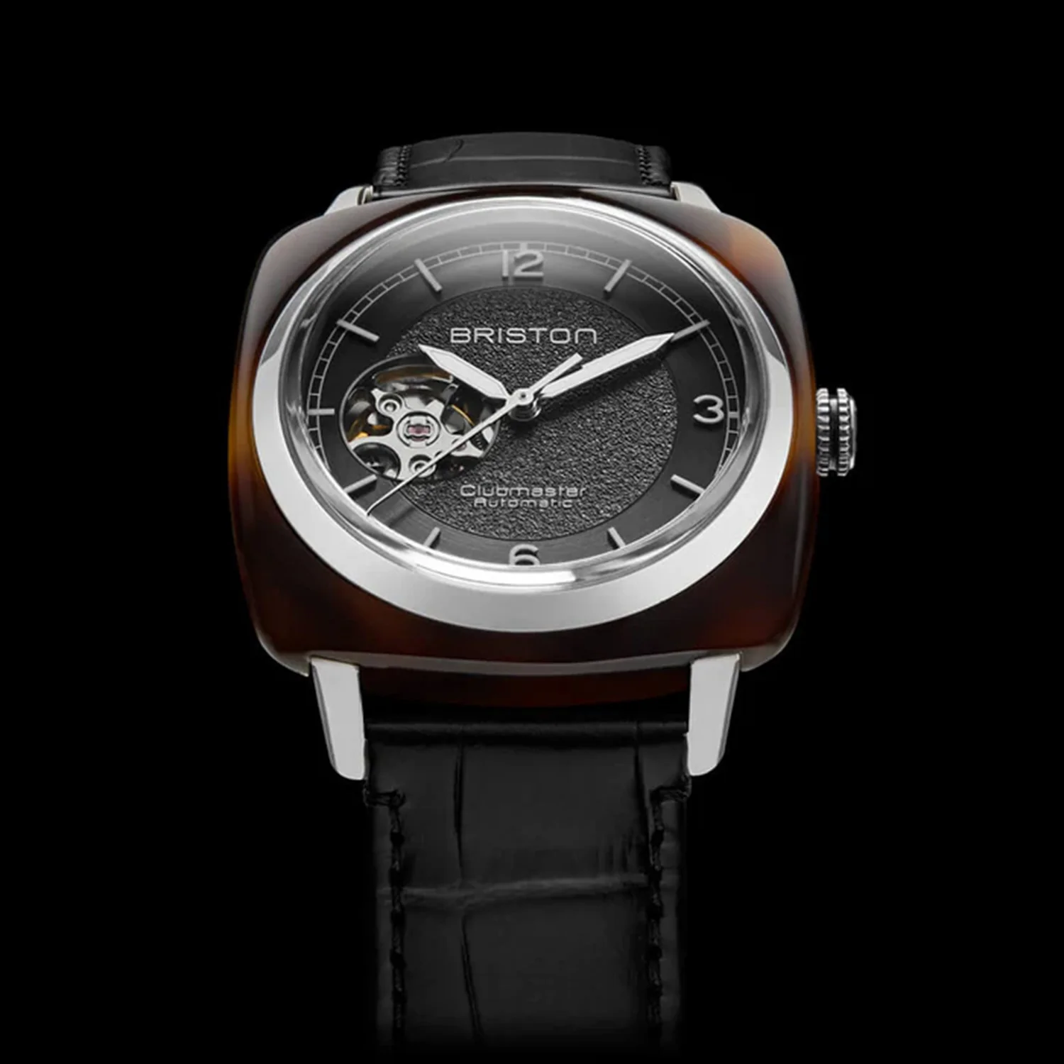 Clubmaster Legend Classic HMS Unisex Automatic Black Dial Analog Leather Watch 25739.SA.T.1.LAB - Image 3