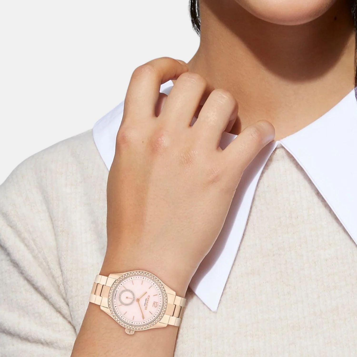 Brooks Women Automatic Pink Dial Analog Stainless Steel Watch 14504488 - Image 4