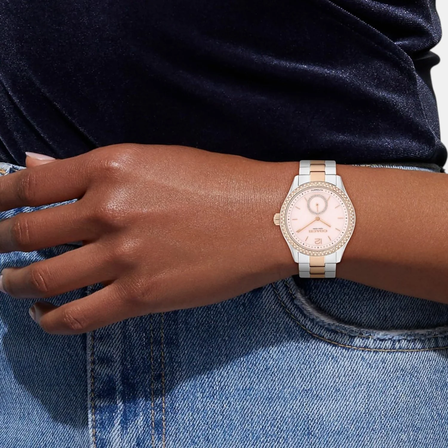 Brooks Women Automatic Pink Dial Analog Stainless Steel Watch 14504536 - Image 4