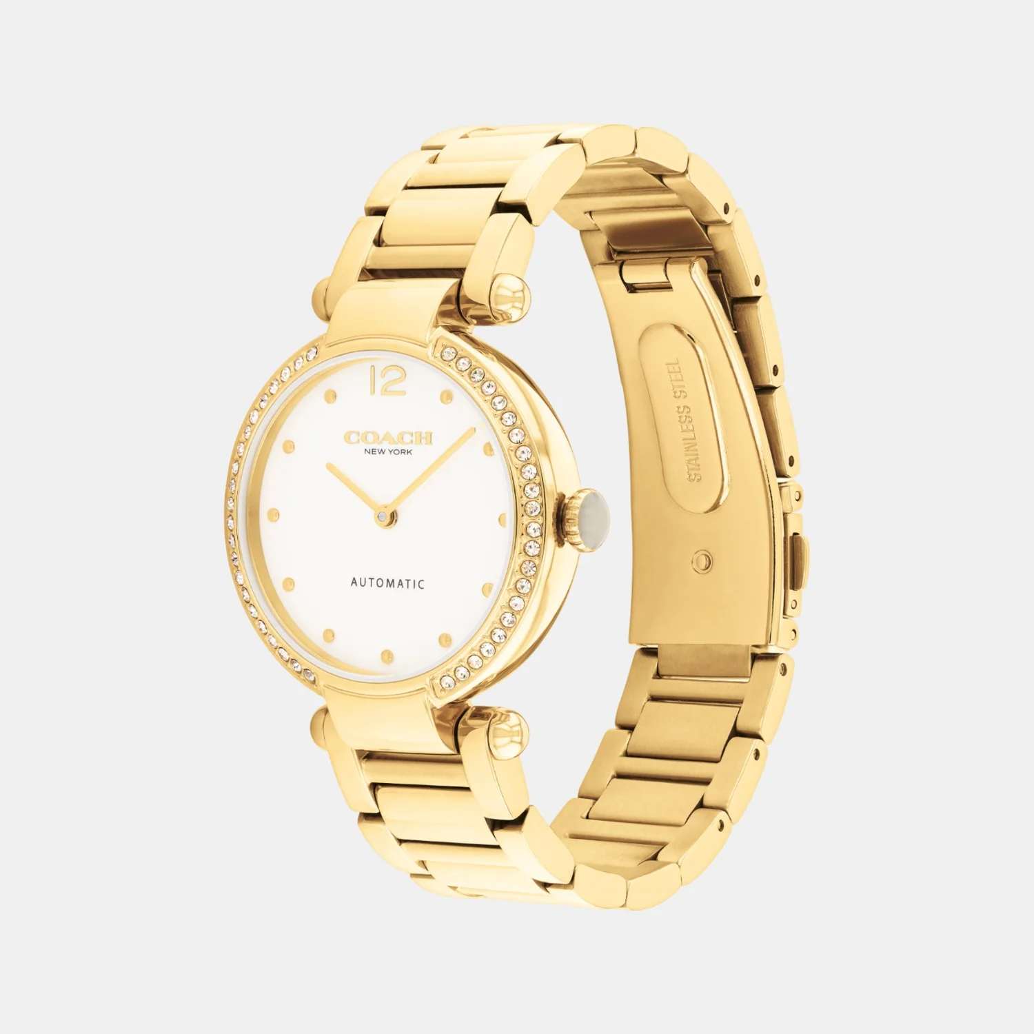 Cary Women Automatic Chalk Dial Analog Stainless Steel Watch 14504580 - Image 2