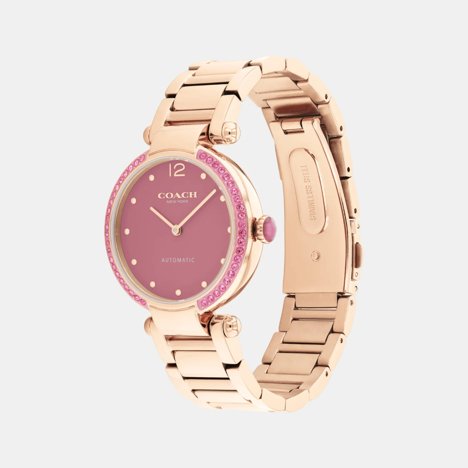 Cary Women Automatic Pink Dial Analog Stainless Steel Watch 14504581 - Image 2