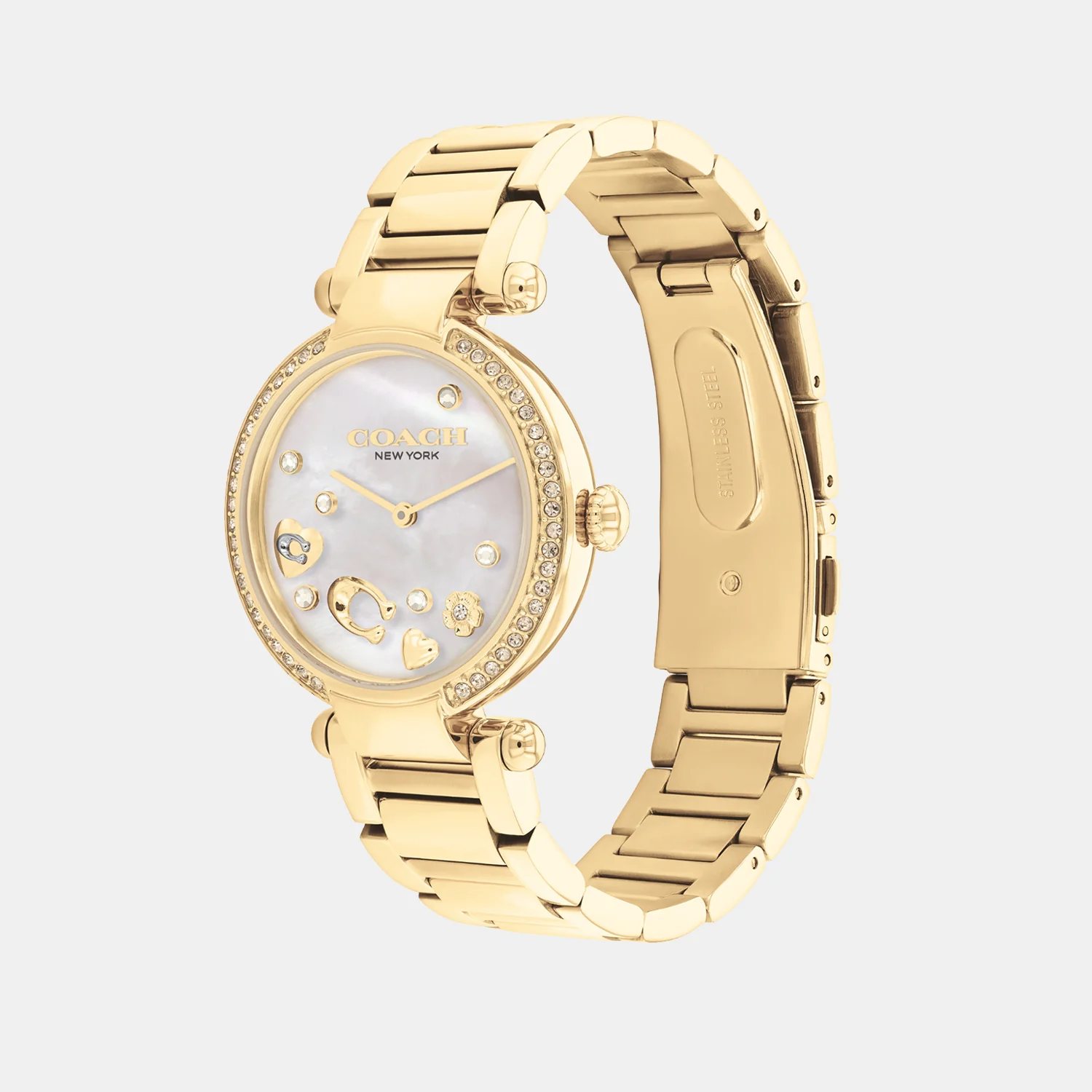 Cary Women Quartz White Mother Of Pearl Dial Analog Stainless Steel Watch 14504265 - Image 2