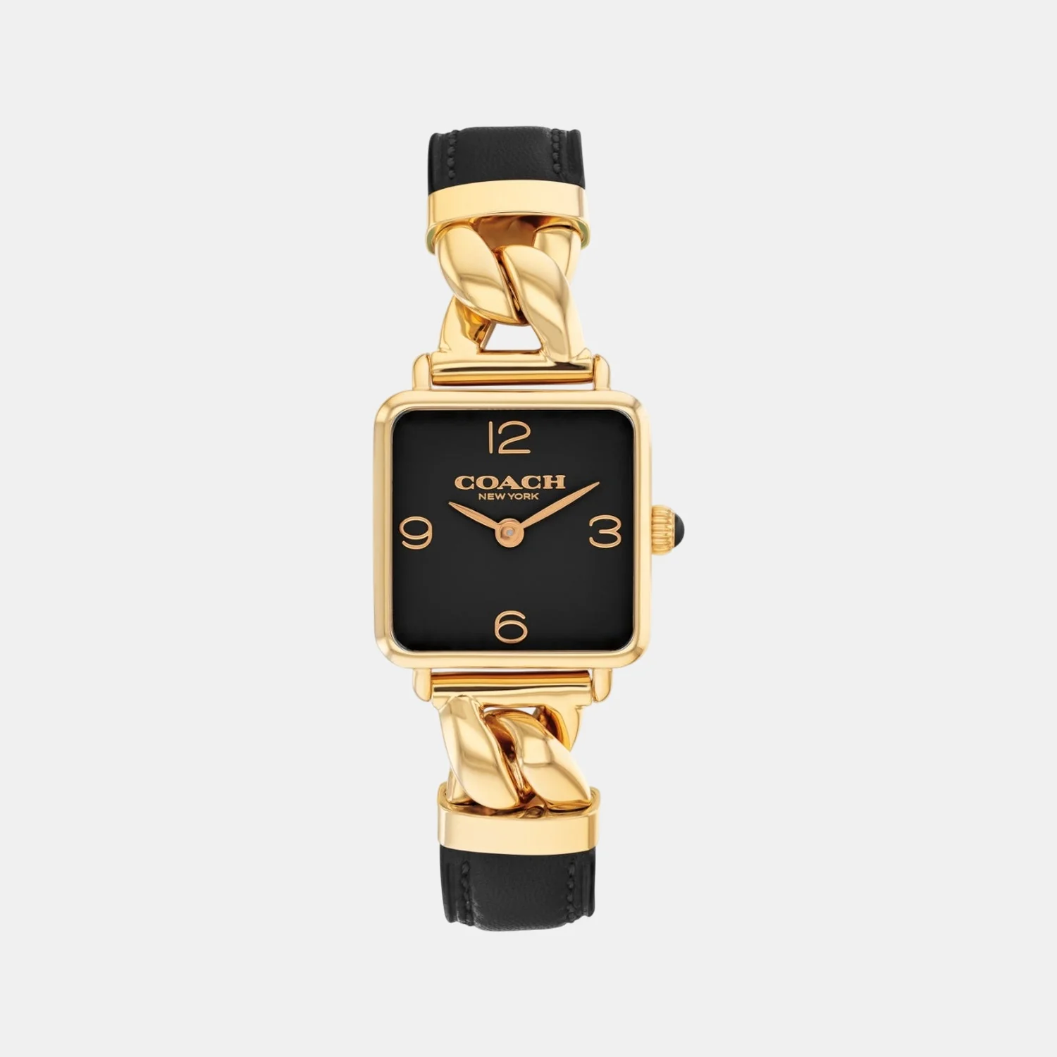 Cass Women Quartz Black Dial Analog Calf Watch 14504356