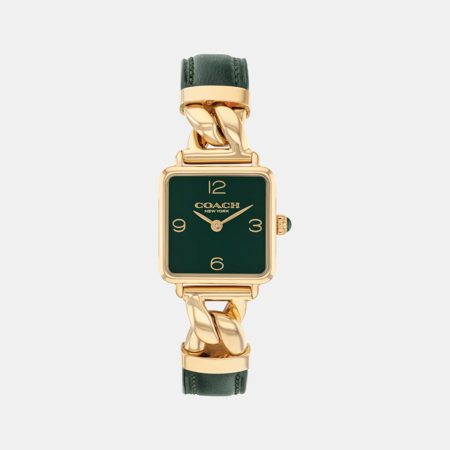 Cass Women Quartz Dark Green Dial Analog Calfskin Watch 14504557