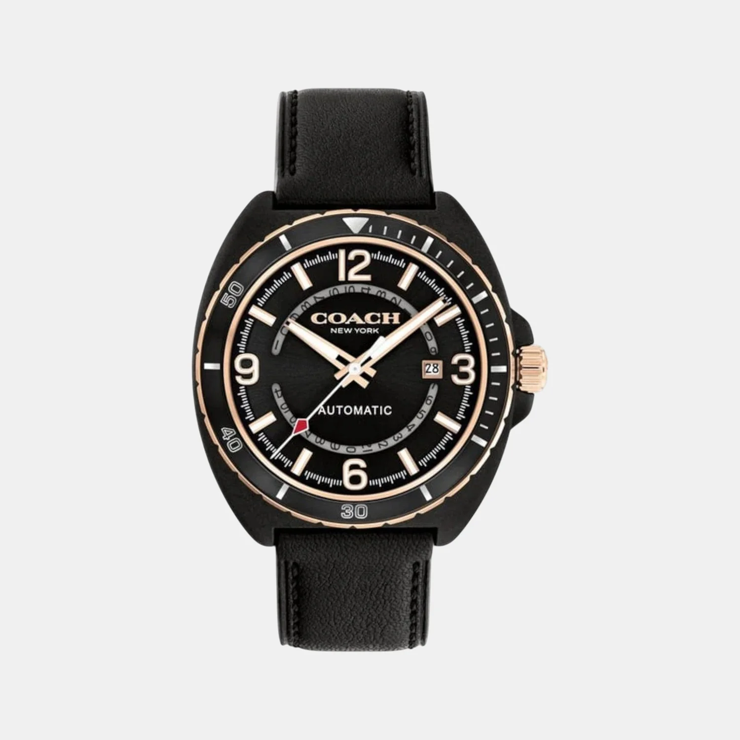 Charter Men Automatic Black Dial Analog Leather Watch 14602734