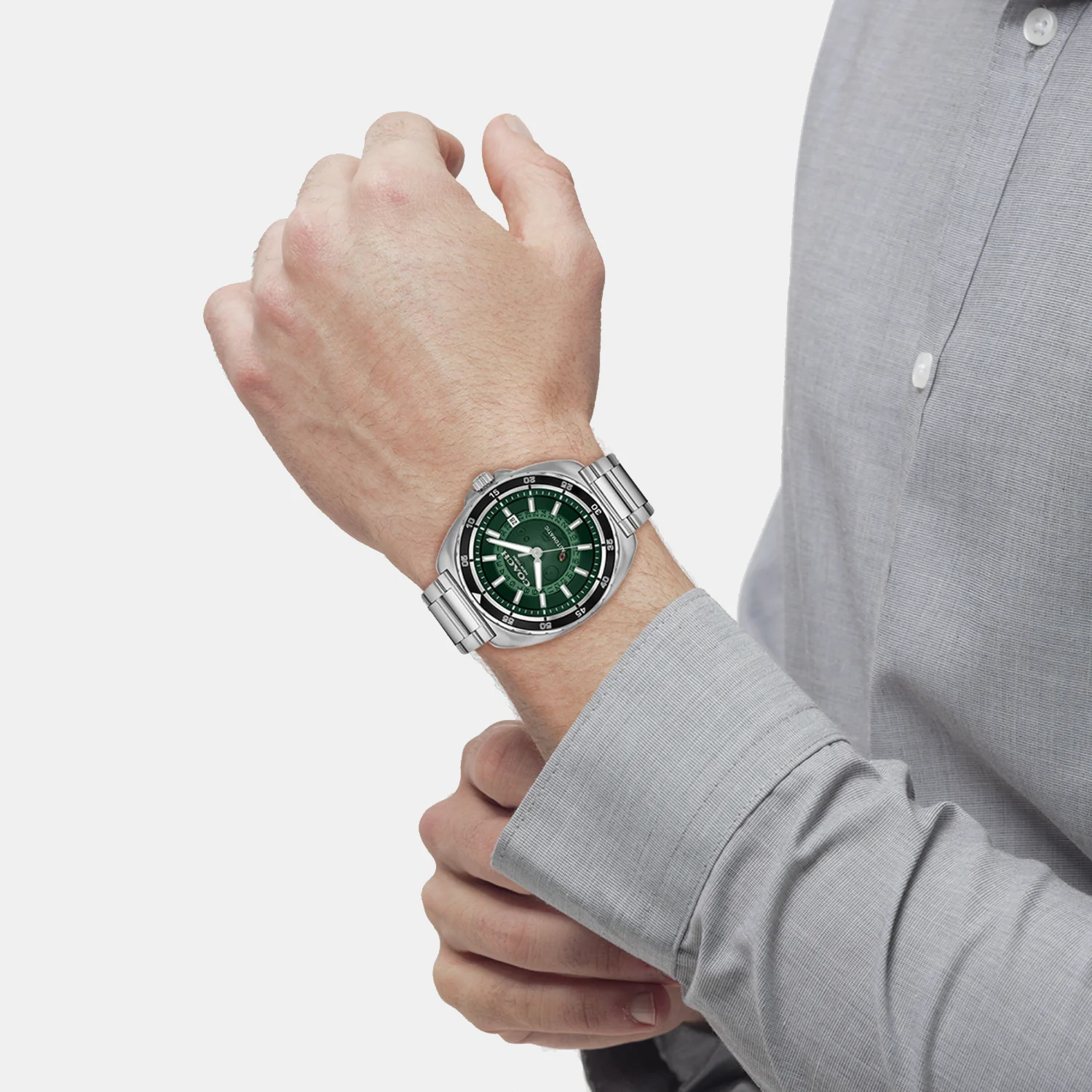Charter Men Automatic Green Dial Analog Stainless Steel Watch 14602713 - Image 4