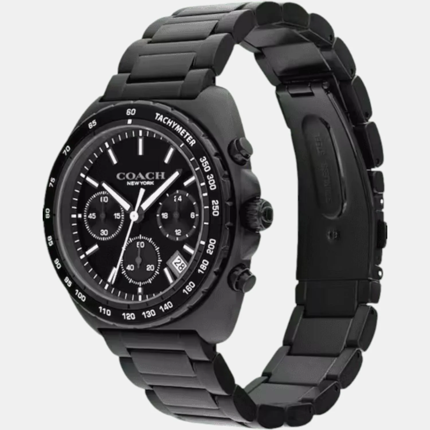 Charter Men Quartz Black Dial Chronograph Stainless Steel Watch 14602739 - Image 3