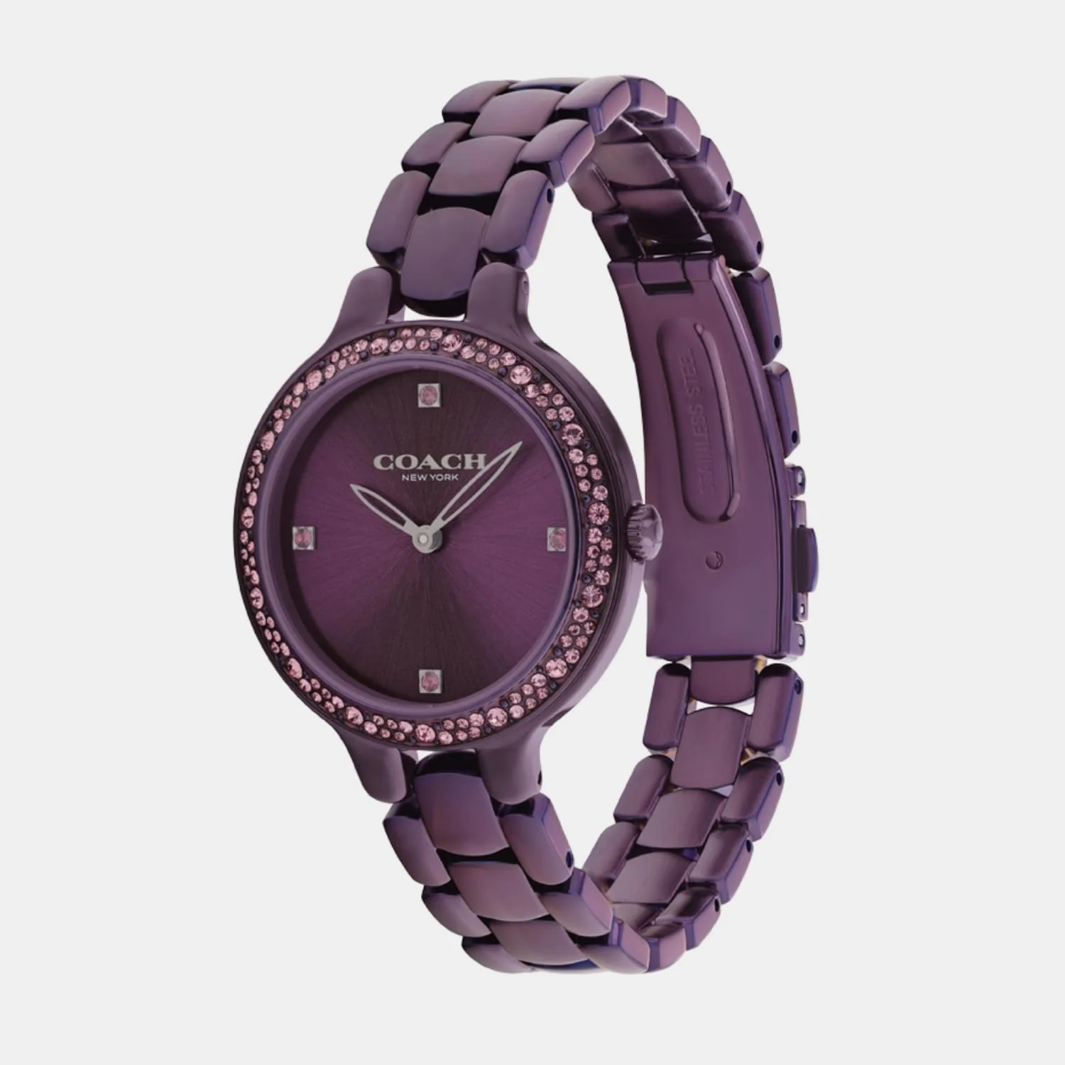 Chelsea Women Quartz Purple Dial Analog Stainless Steel Watch 14504353 - Image 2