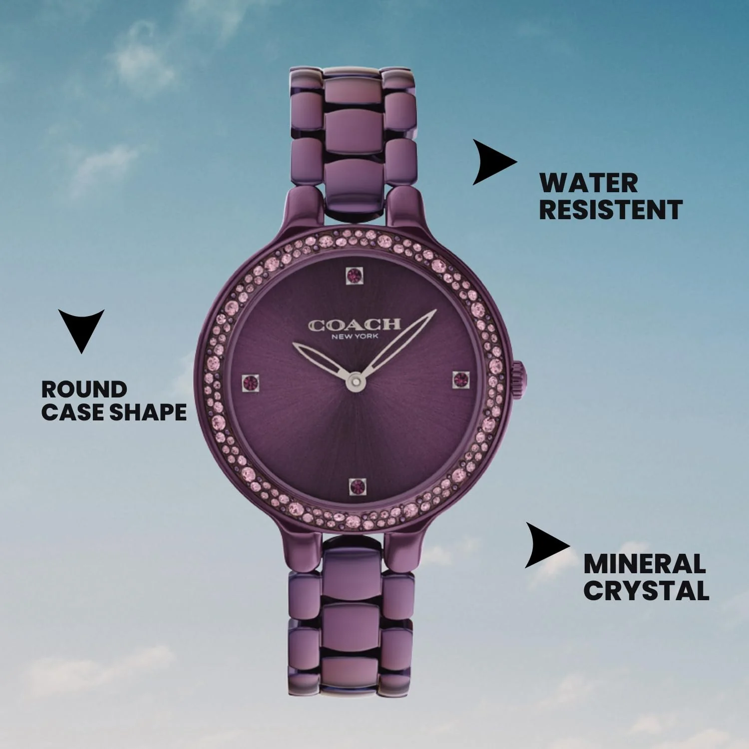 Chelsea Women Quartz Purple Dial Analog Stainless Steel Watch 14504353 - Image 5